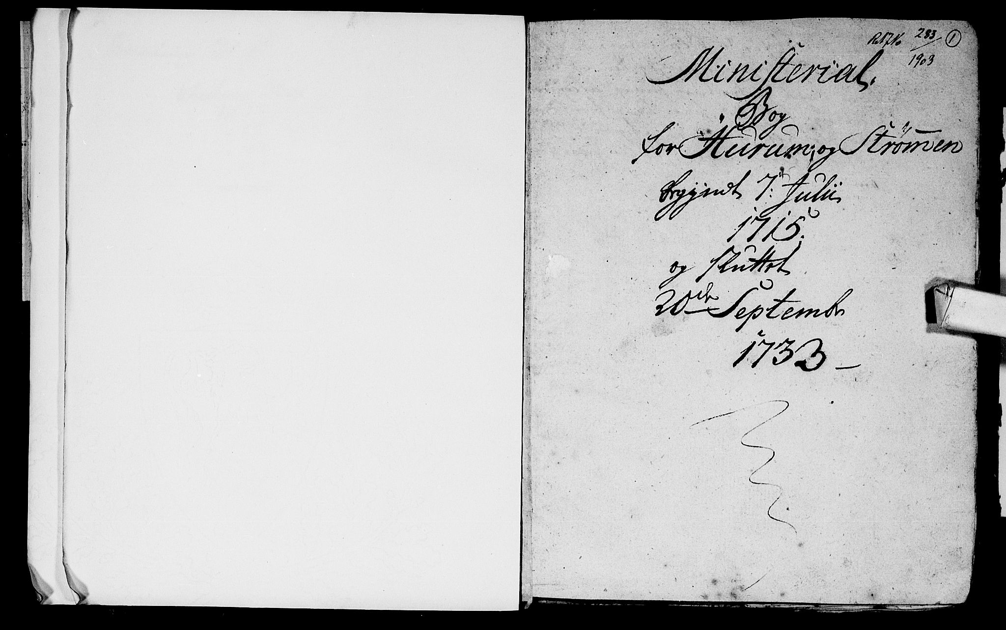 Hurum kirkebøker, SAKO/A-229/F/Fa/L0001: Parish register (official) no. 1, 1715-1732, p. 1