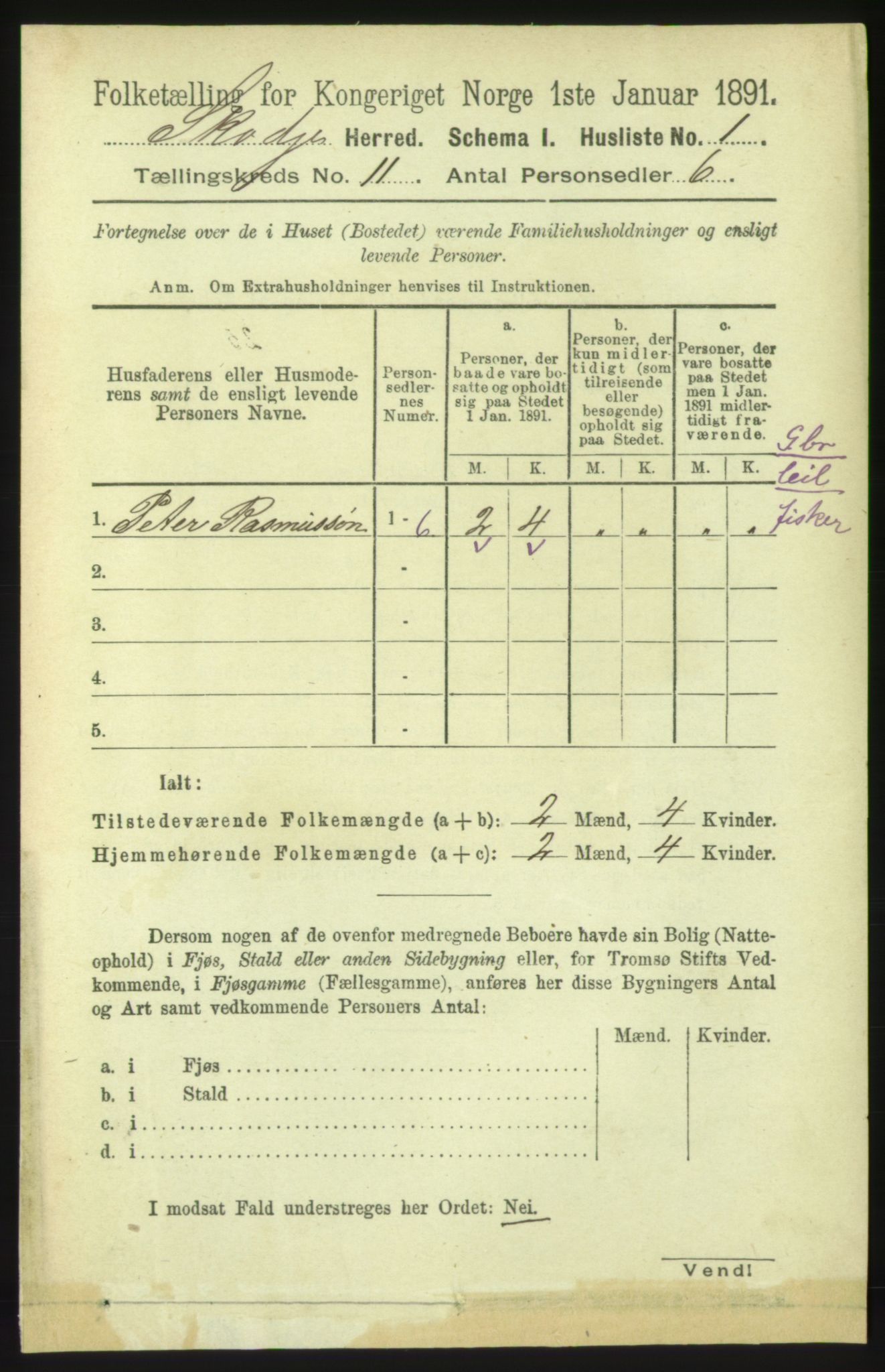 RA, 1891 census for 1529 Skodje, 1891, p. 2268