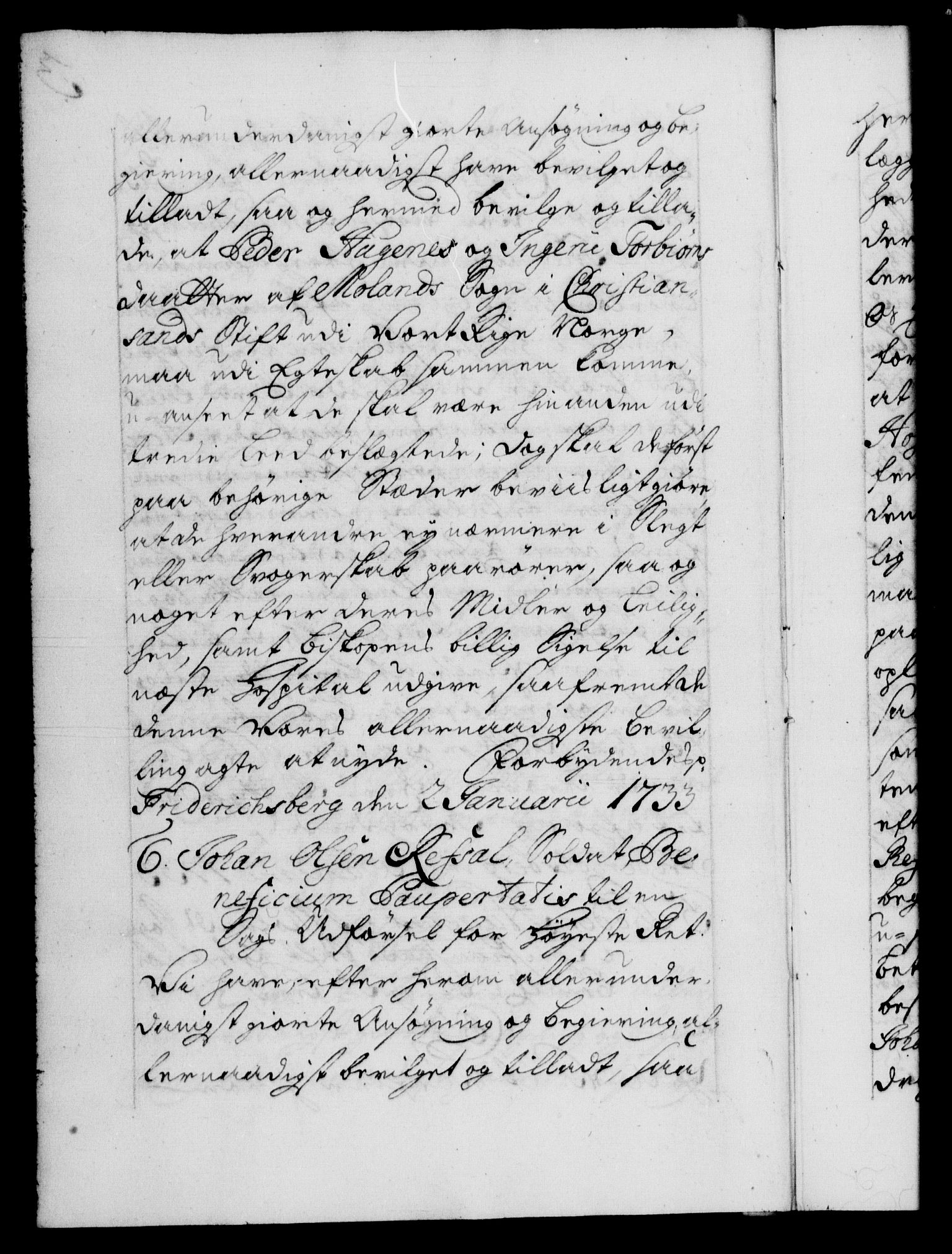Danske Kanselli 1572-1799, AV/RA-EA-3023/F/Fc/Fca/Fcaa/L0028: Norske registre, 1733-1734, p. 3b
