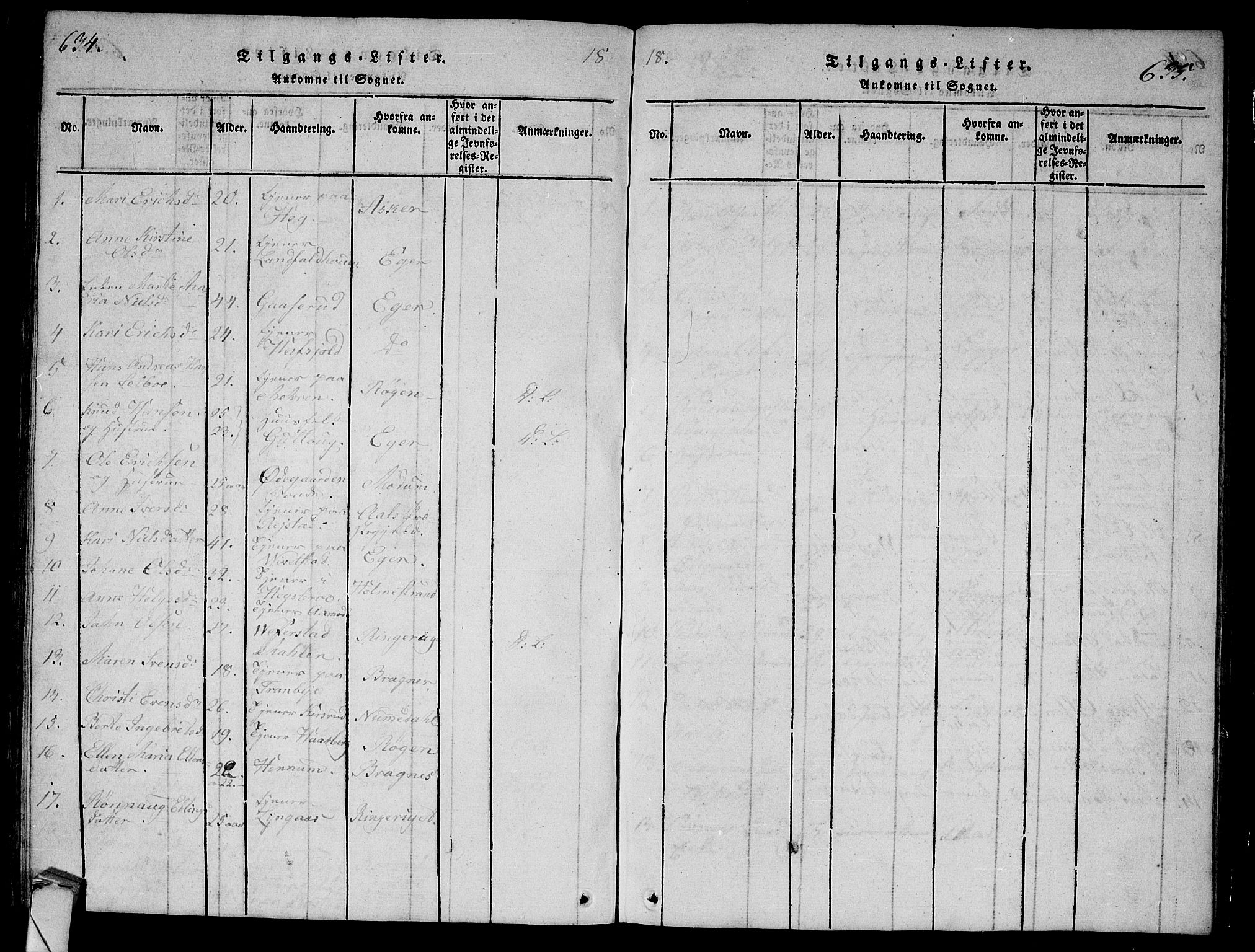 Lier kirkebøker, SAKO/A-230/G/Ga/L0001: Parish register (copy) no. I 1, 1813-1824, p. 634-635