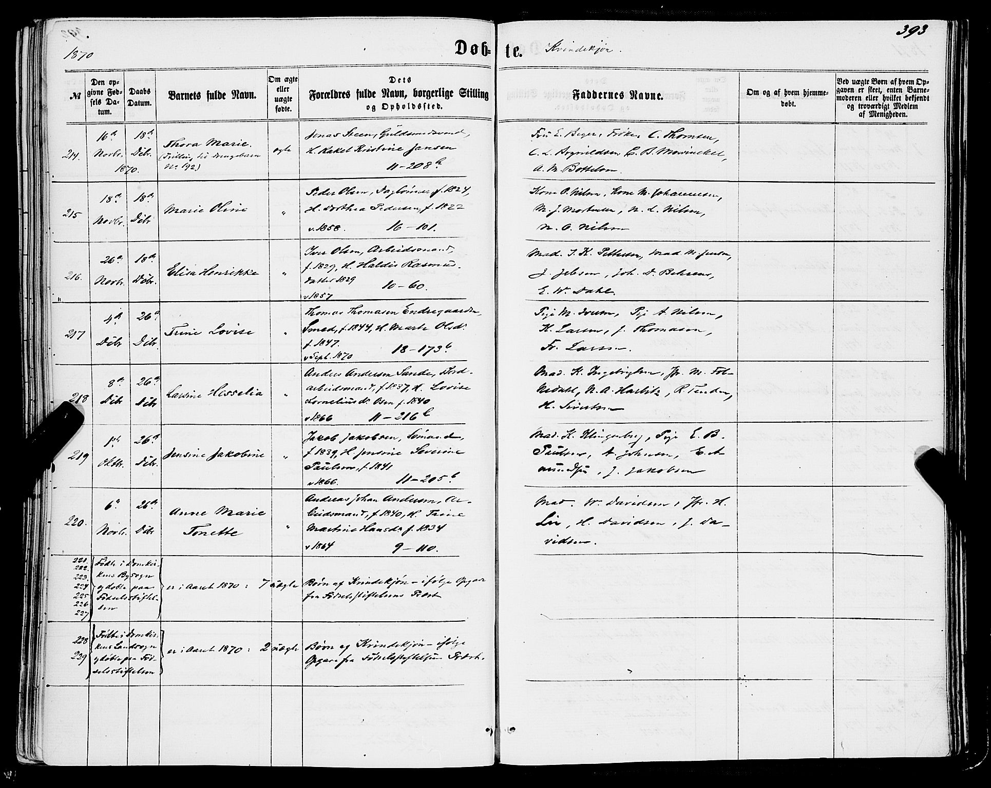 Domkirken sokneprestembete, AV/SAB-A-74801/H/Haa/L0021: Parish register (official) no. B 4, 1859-1871, p. 393