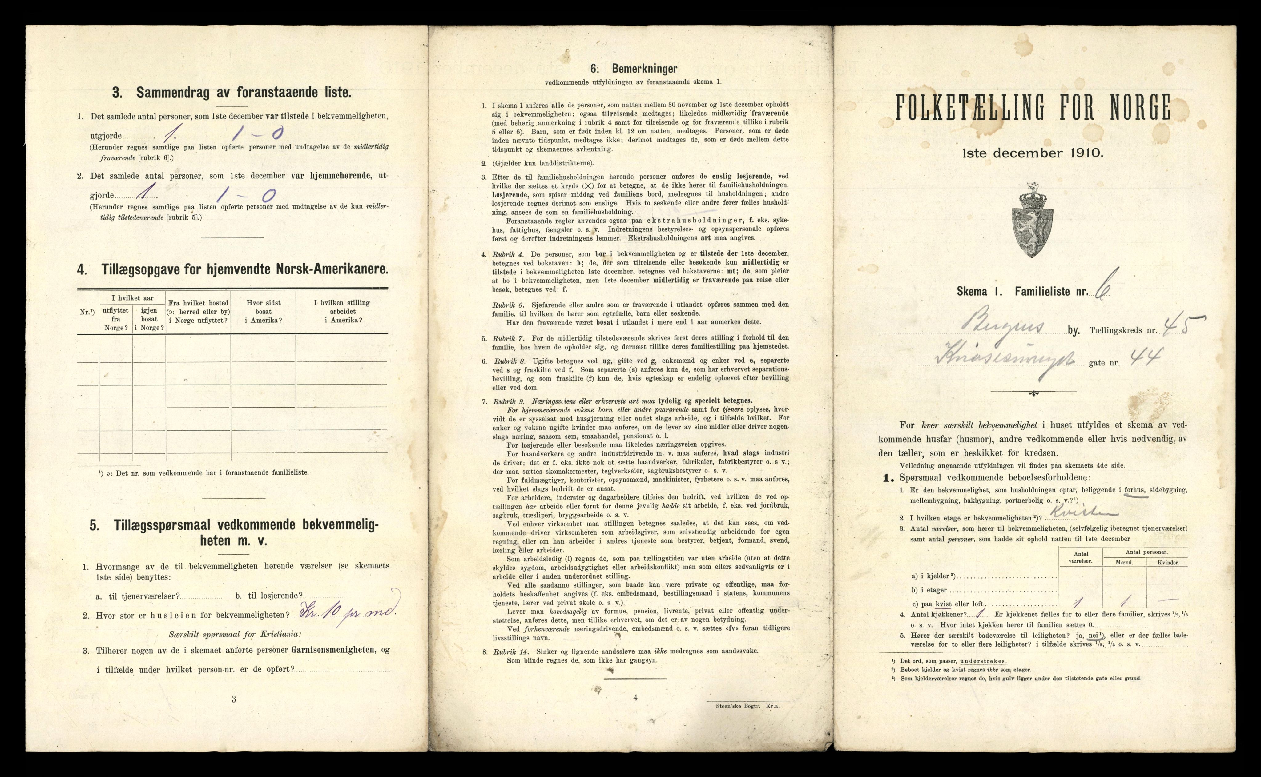 RA, 1910 census for Bergen, 1910, p. 16083