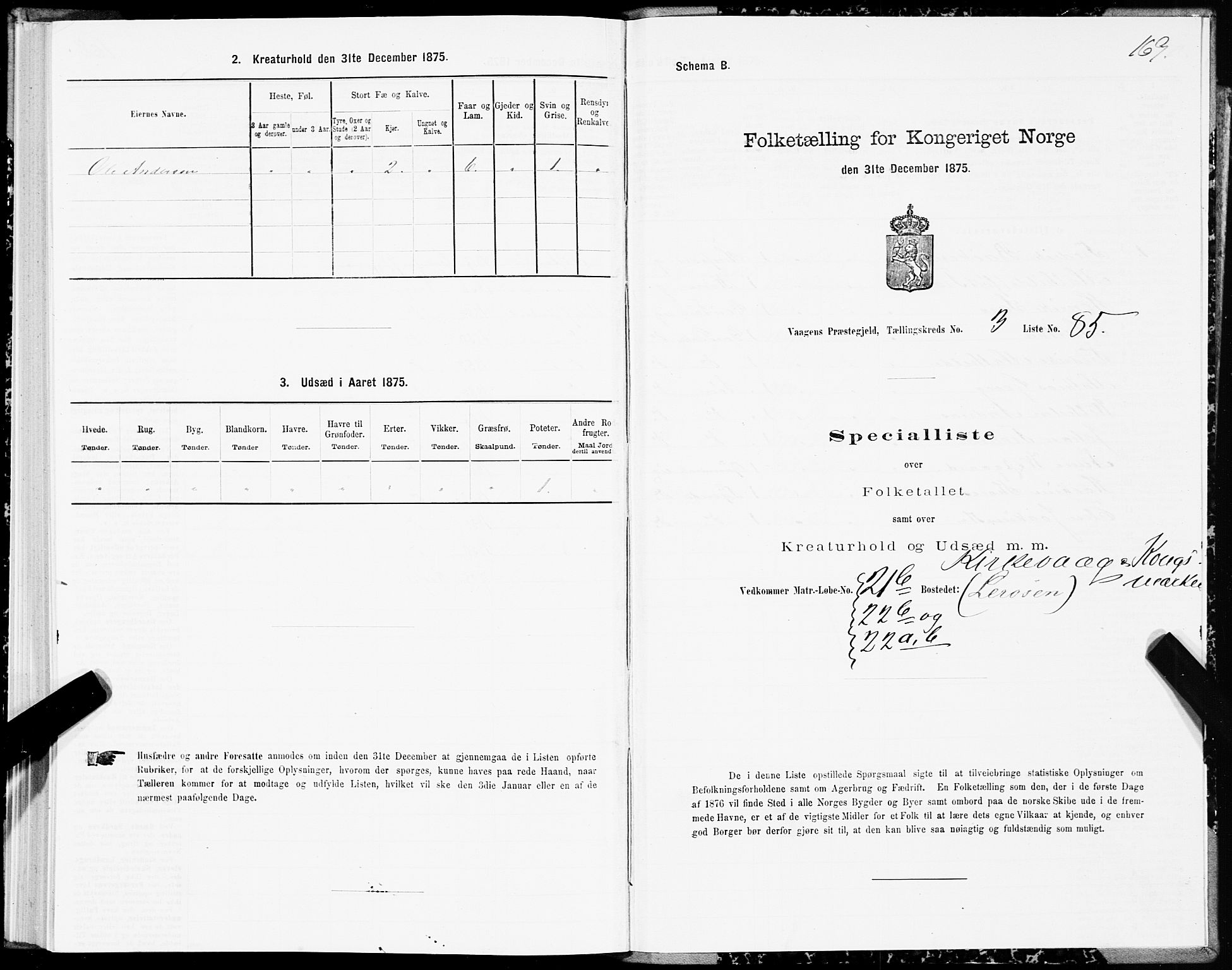 SAT, 1875 census for 1865P Vågan, 1875, p. 2169