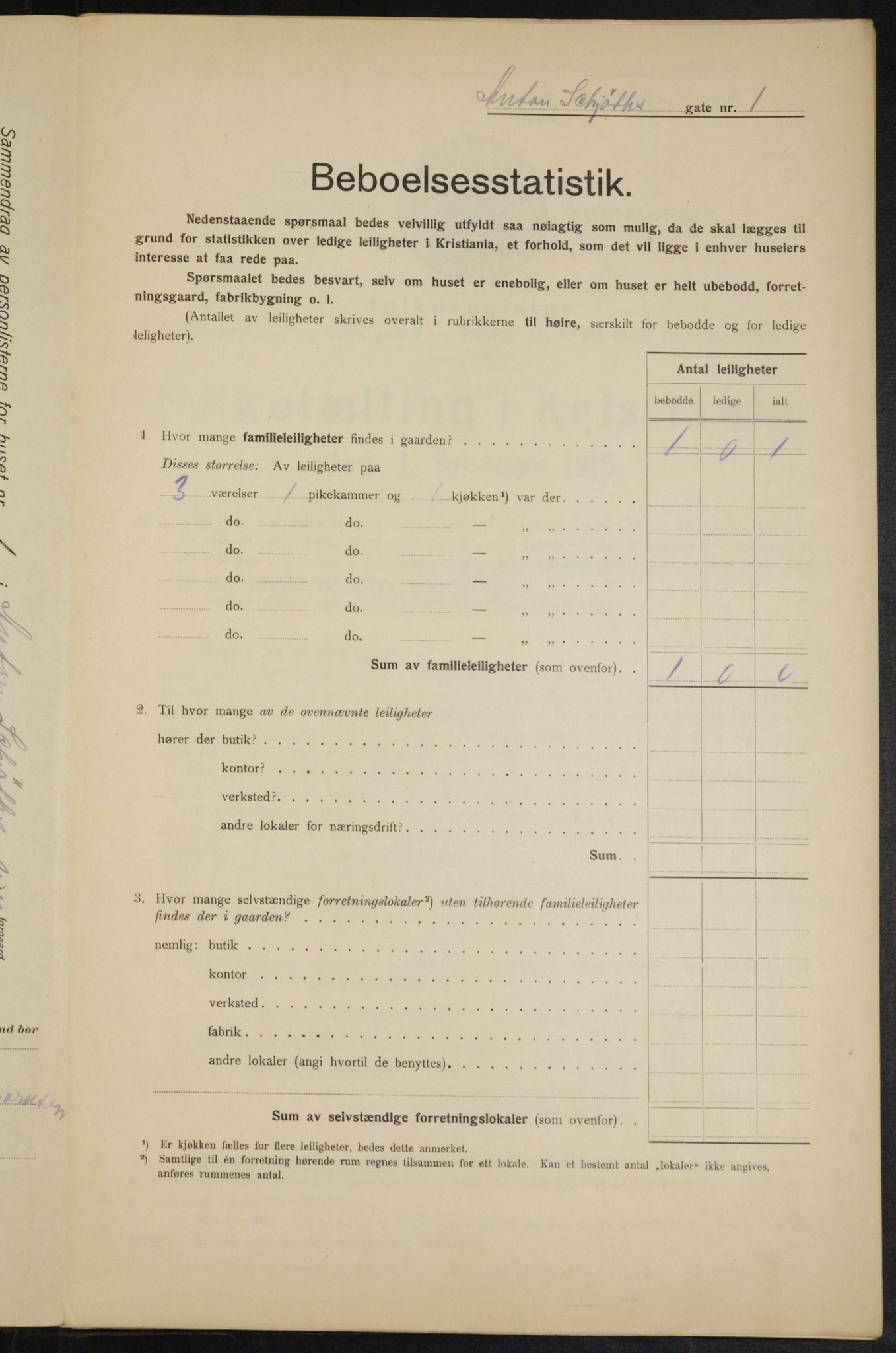 OBA, Municipal Census 1915 for Kristiania, 1915, p. 1287