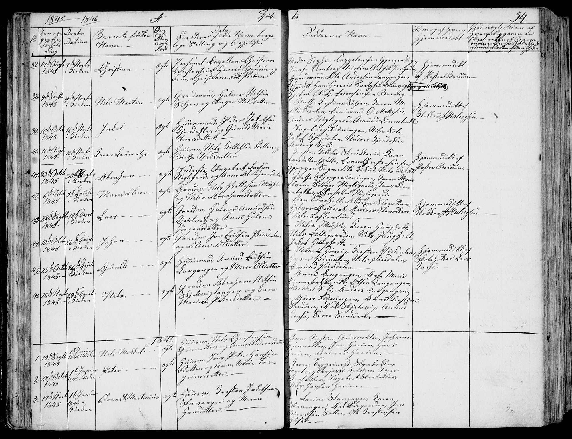 Eidanger kirkebøker, SAKO/A-261/F/Fa/L0008: Parish register (official) no. 8, 1831-1858, p. 54