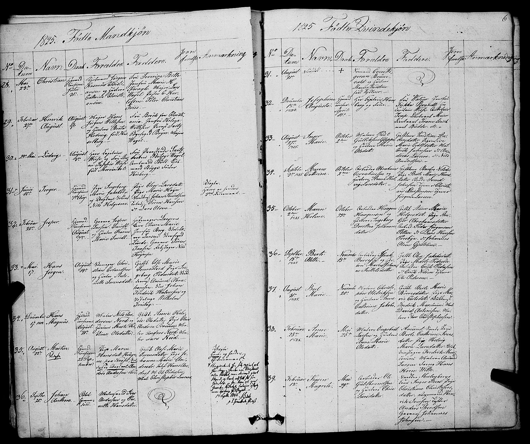 Larvik kirkebøker, AV/SAKO-A-352/F/Fa/L0002: Parish register (official) no. I 2, 1825-1847, p. 6