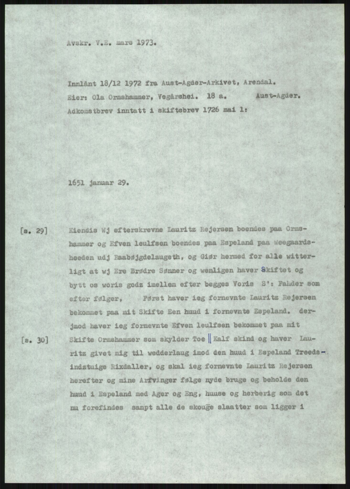 Samlinger til kildeutgivelse, Diplomavskriftsamlingen, AV/RA-EA-4053/H/Ha, p. 3501