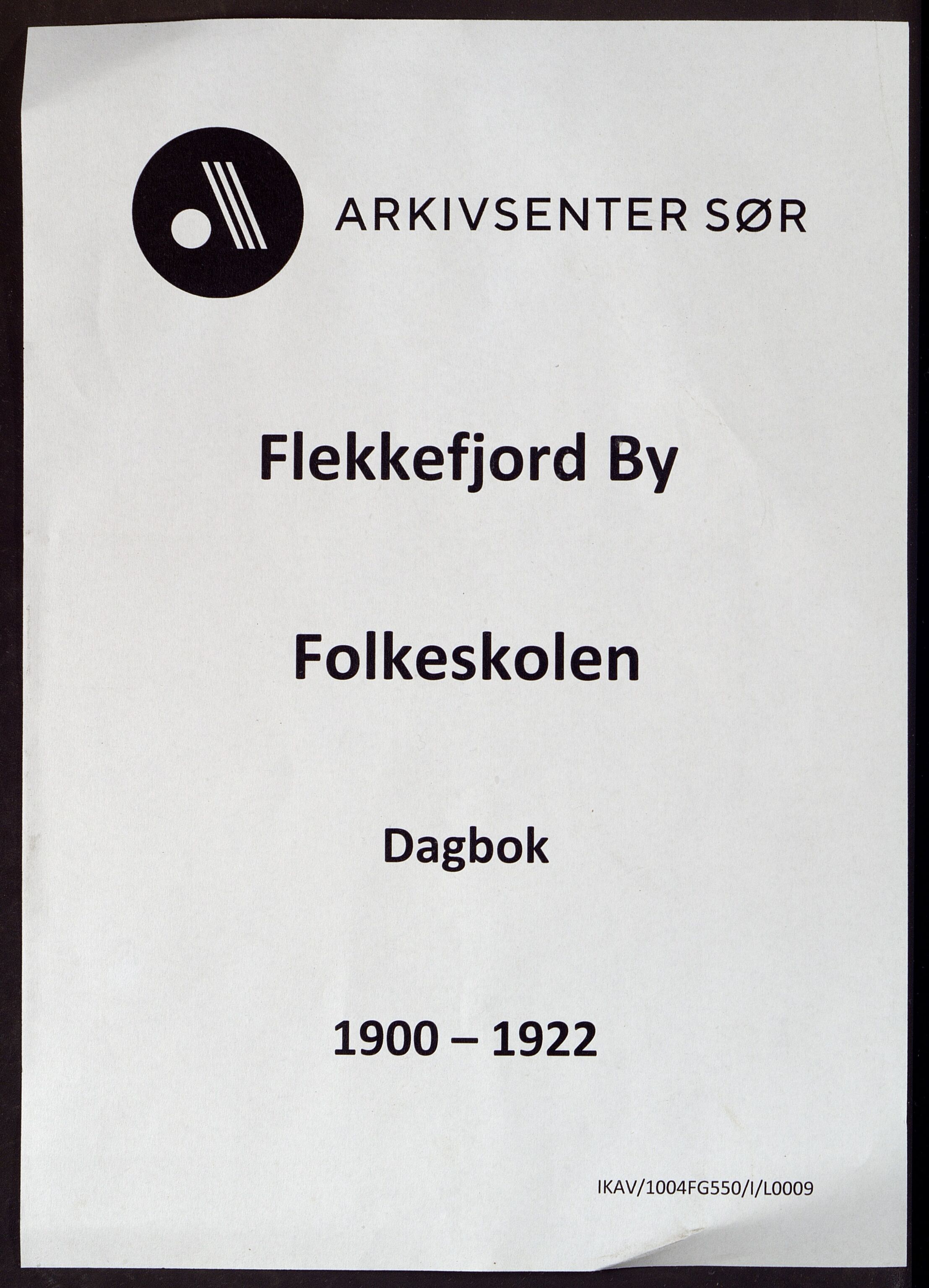 Flekkefjord By - Flekkefjord Folkeskole, ARKSOR/1004FG550/I/L0009: Dagbok, 1900-1922