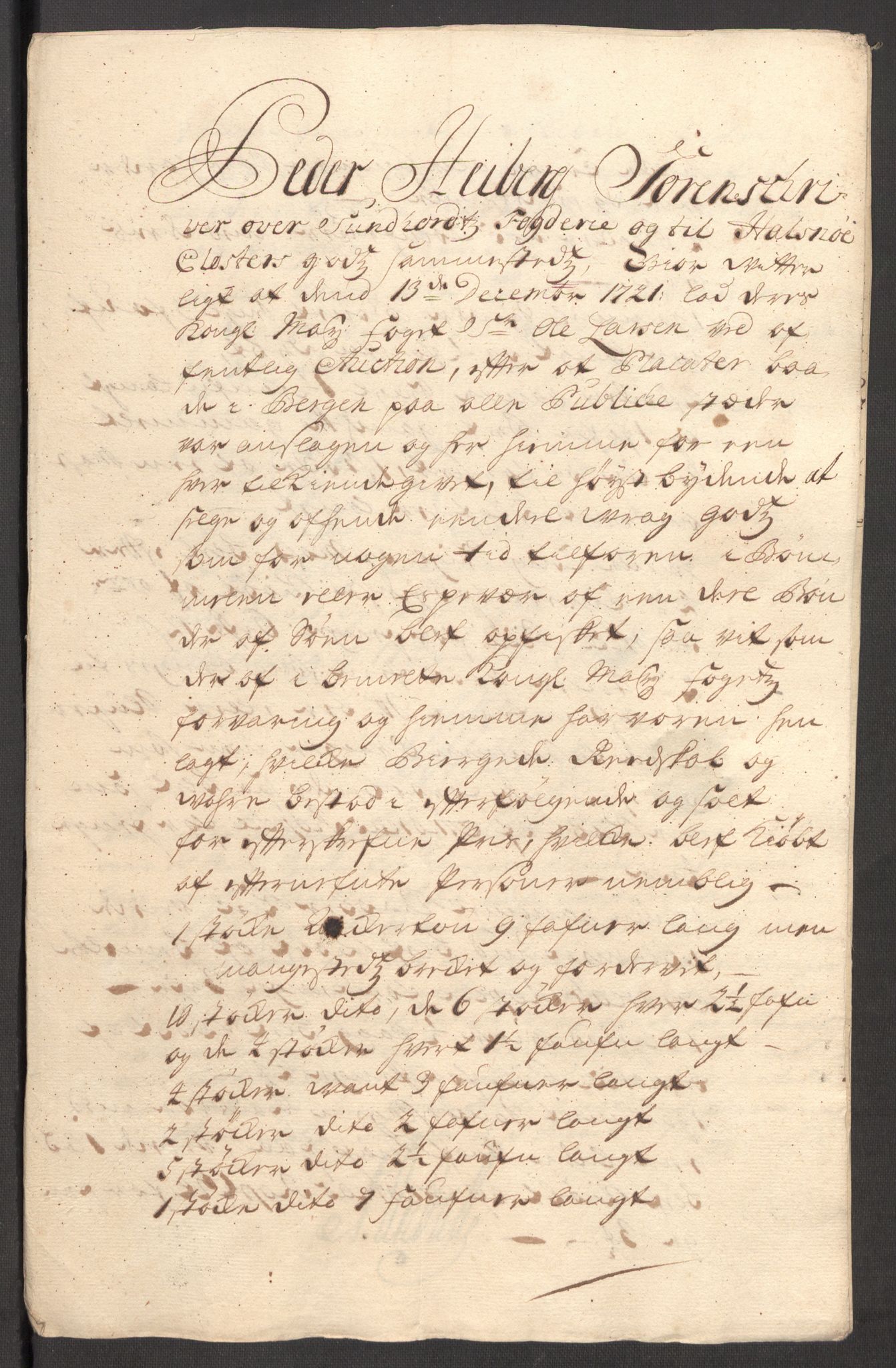 Rentekammeret inntil 1814, Reviderte regnskaper, Fogderegnskap, AV/RA-EA-4092/R48/L3000: Fogderegnskap Sunnhordland og Hardanger, 1721, p. 148