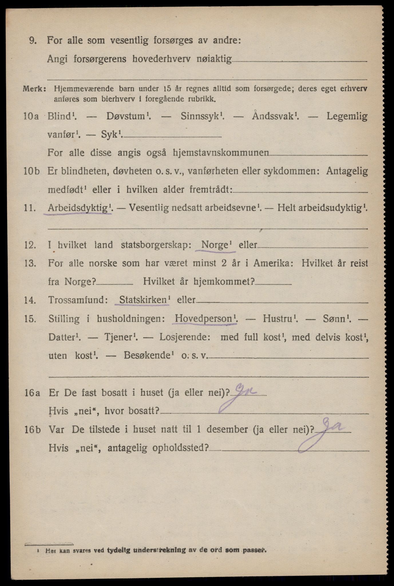 SAKO, 1920 census for Rauland, 1920, p. 2073