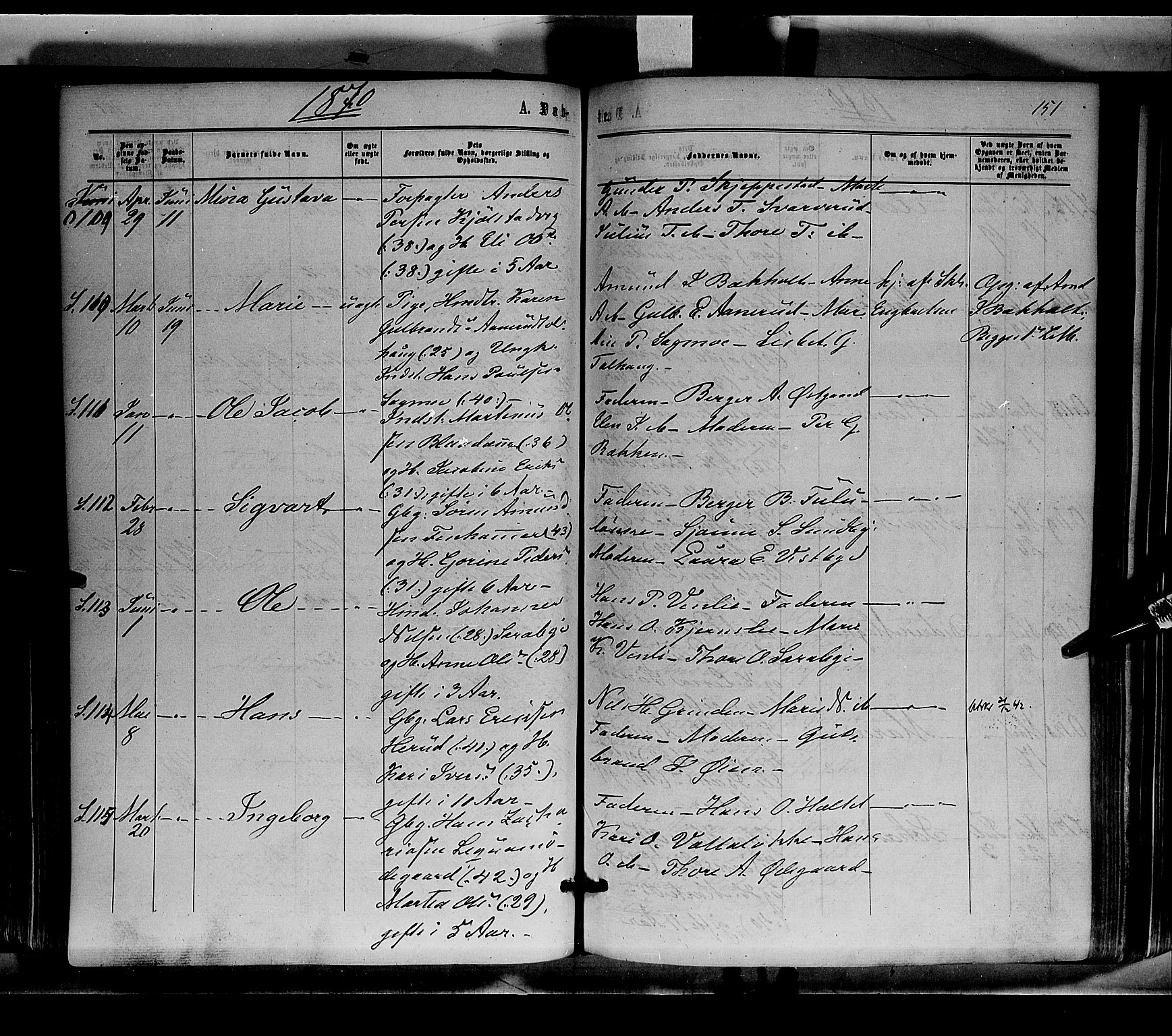 Sør-Odal prestekontor, SAH/PREST-030/H/Ha/Haa/L0003: Parish register (official) no. 3, 1864-1870, p. 151