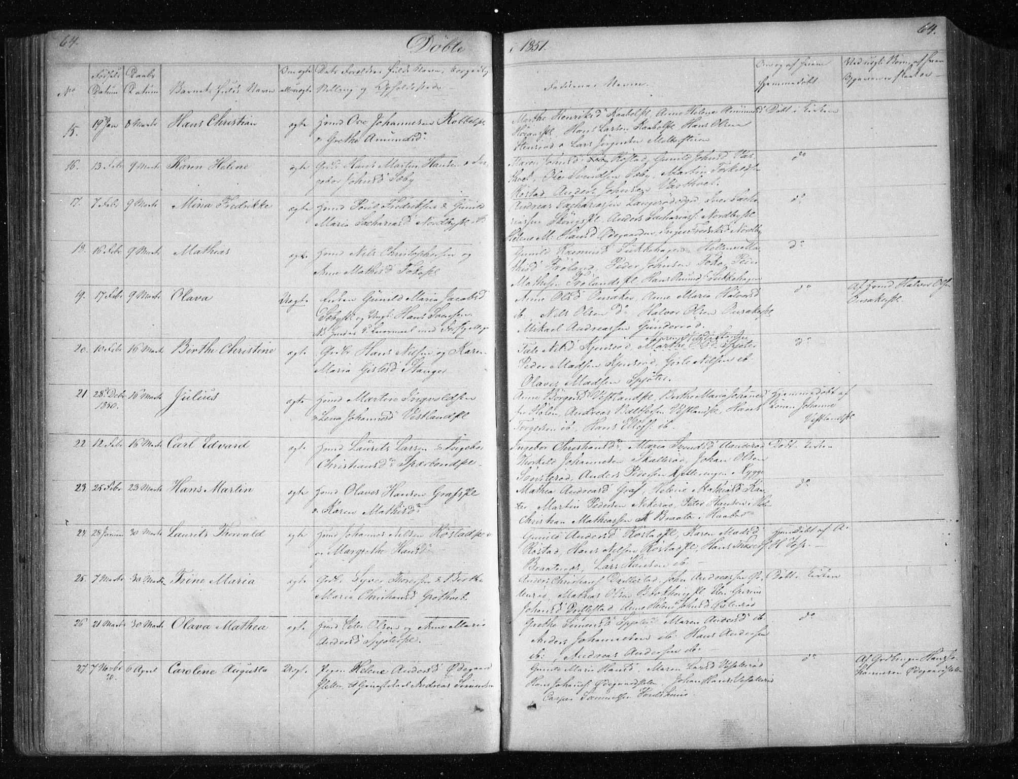 Våler prestekontor Kirkebøker, SAO/A-11083/F/Fa/L0006: Parish register (official) no. I 6, 1840-1861, p. 64