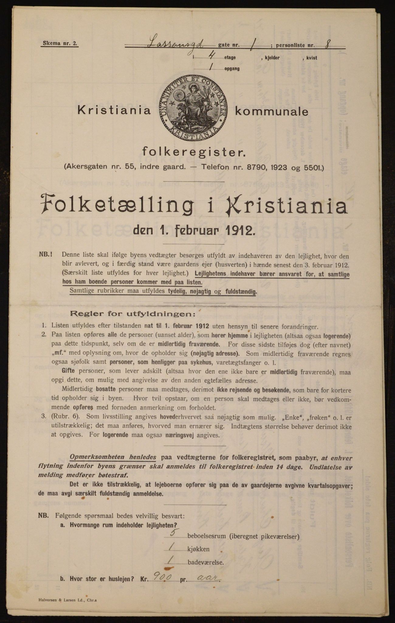 OBA, Municipal Census 1912 for Kristiania, 1912, p. 57548