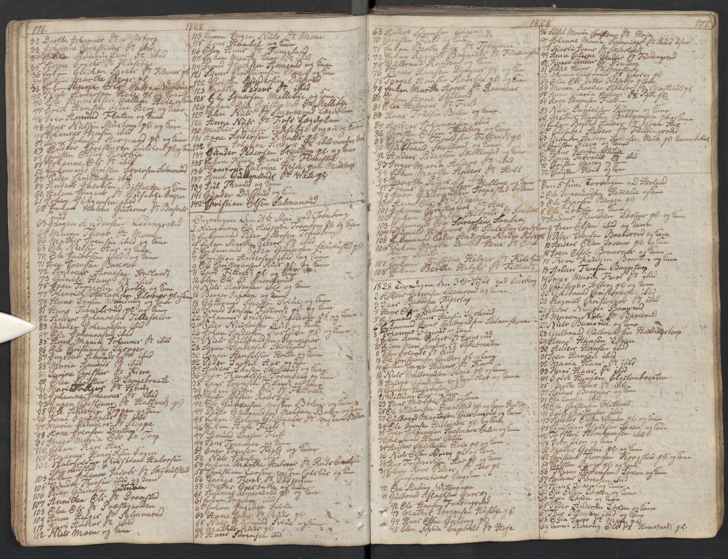 Eidsberg prestekontor Kirkebøker, AV/SAO-A-10905/M/Ma/L0002: Communicants register no. I 2, 1821-1841, p. 176-177