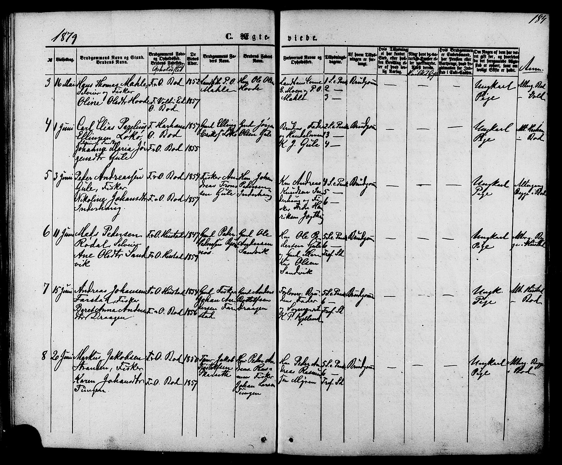 Ministerialprotokoller, klokkerbøker og fødselsregistre - Møre og Romsdal, SAT/A-1454/566/L0768: Parish register (official) no. 566A07, 1869-1881, p. 184