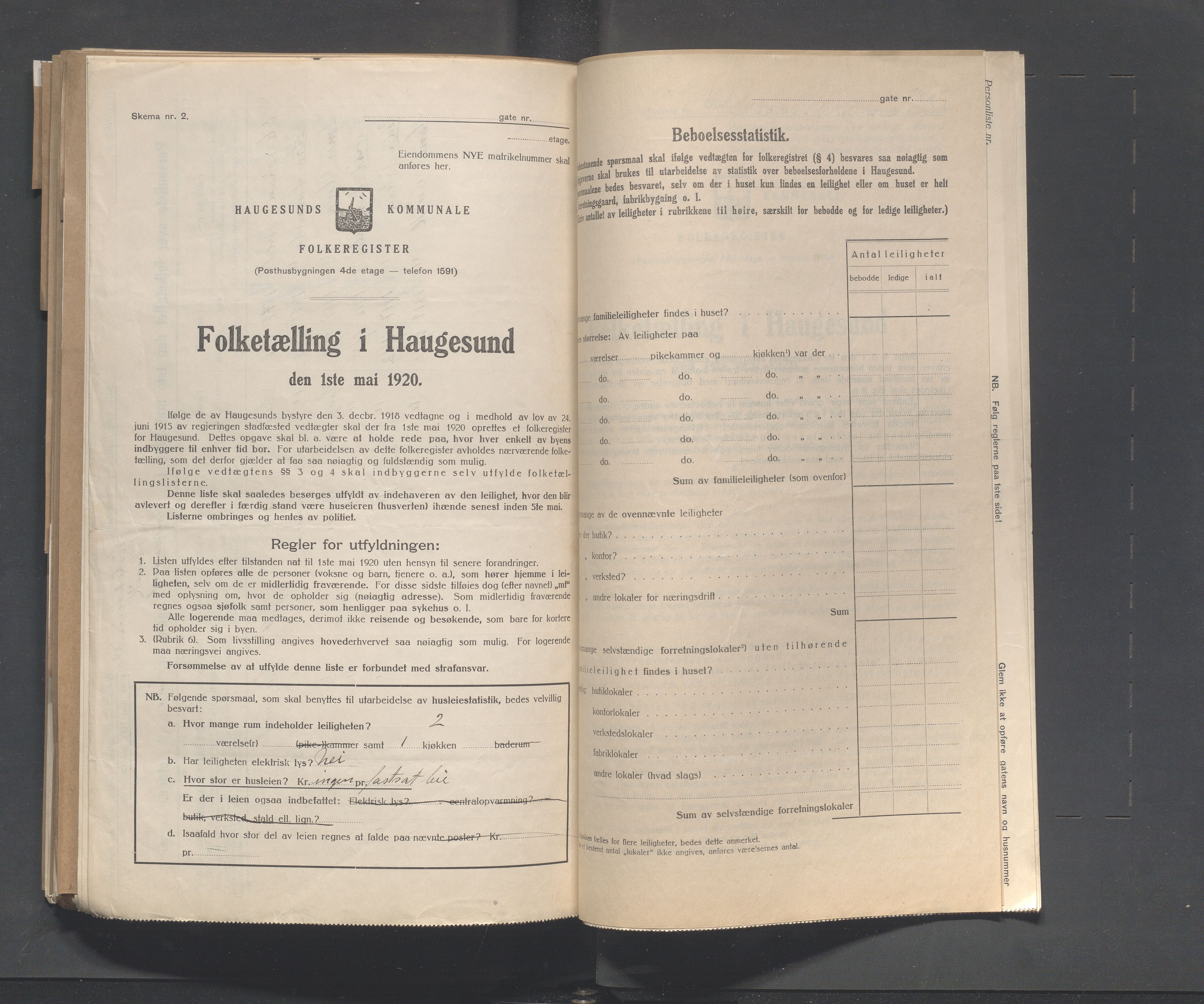 IKAR, Local census 1.5.1920 for Haugesund, 1920, p. 5295