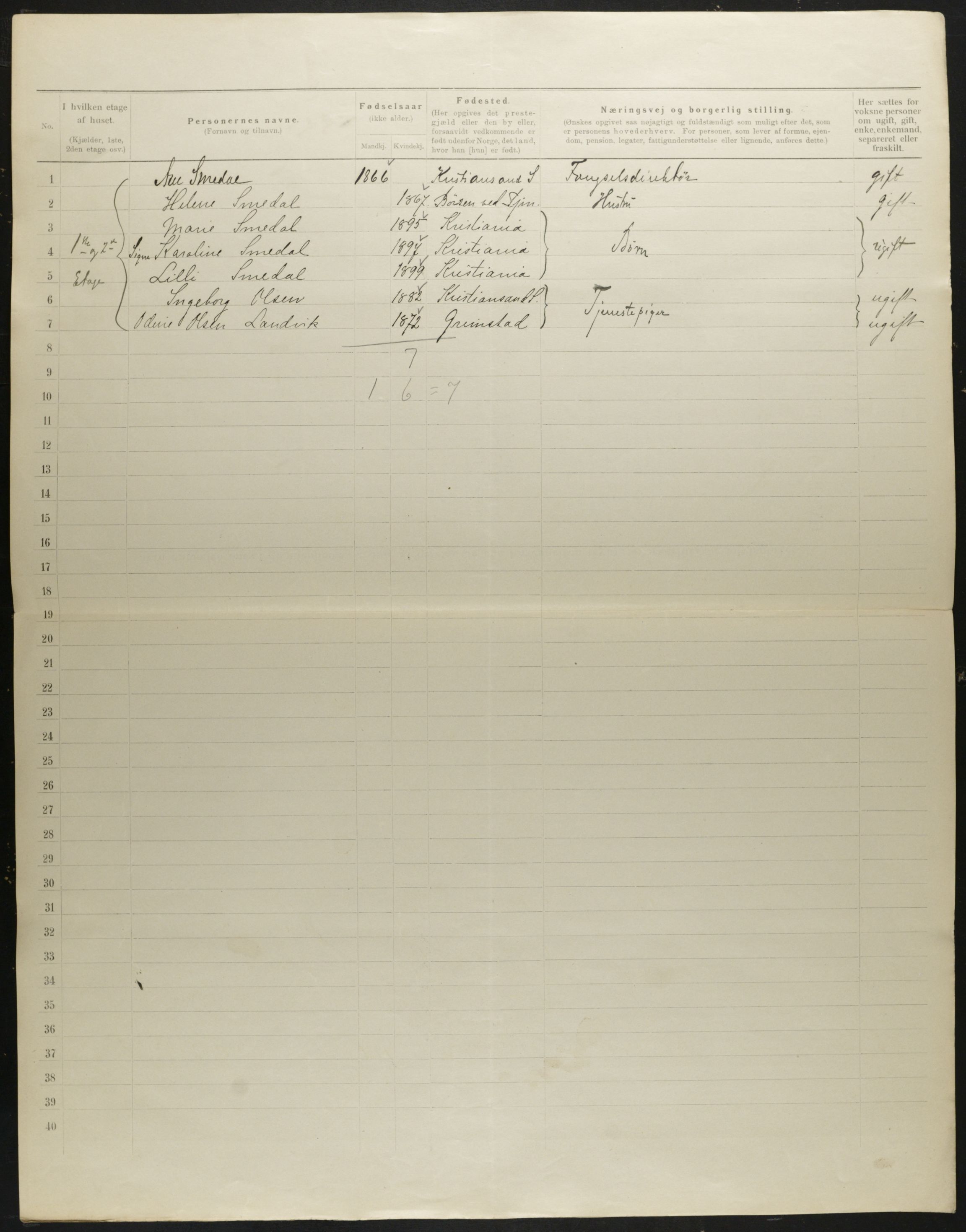 OBA, Municipal Census 1901 for Kristiania, 1901, p. 202