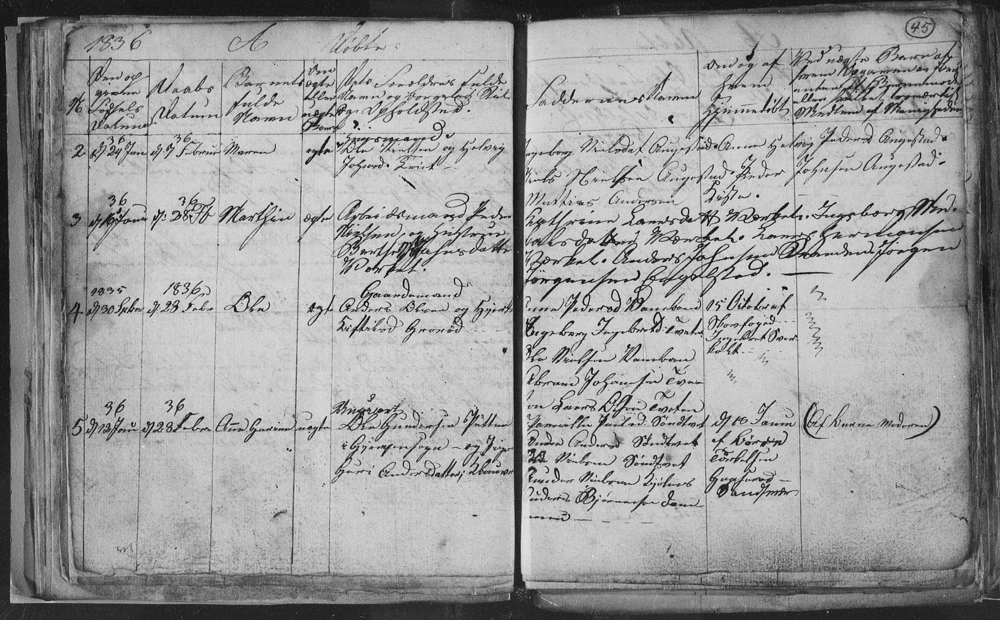 Siljan kirkebøker, SAKO/A-300/G/Ga/L0001: Parish register (copy) no. 1, 1827-1847, p. 45