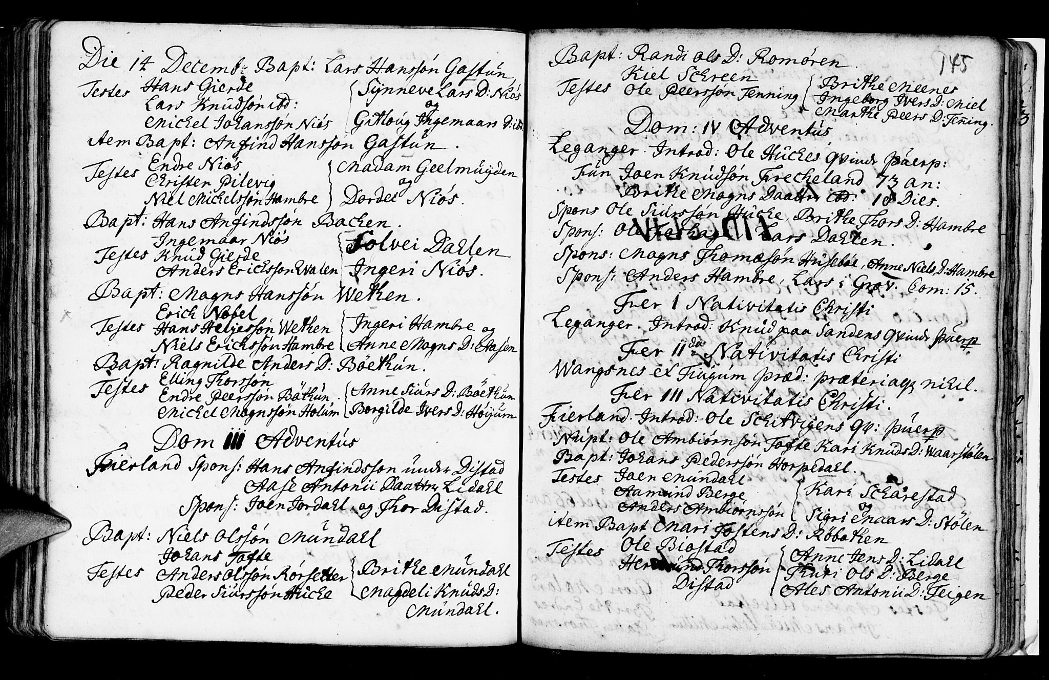 Leikanger sokneprestembete, AV/SAB-A-81001/H/Haa/Haaa/L0002: Parish register (official) no. A 2, 1735-1756, p. 145