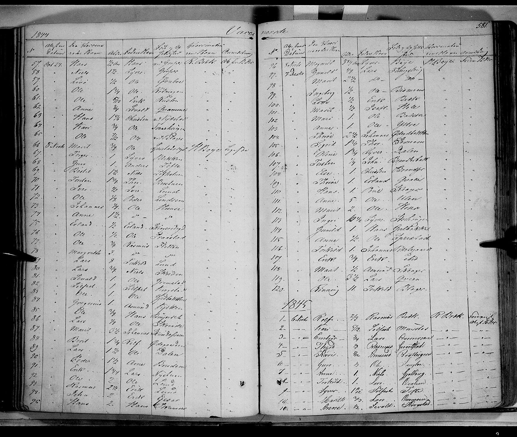 Lom prestekontor, SAH/PREST-070/K/L0006: Parish register (official) no. 6B, 1837-1863, p. 581