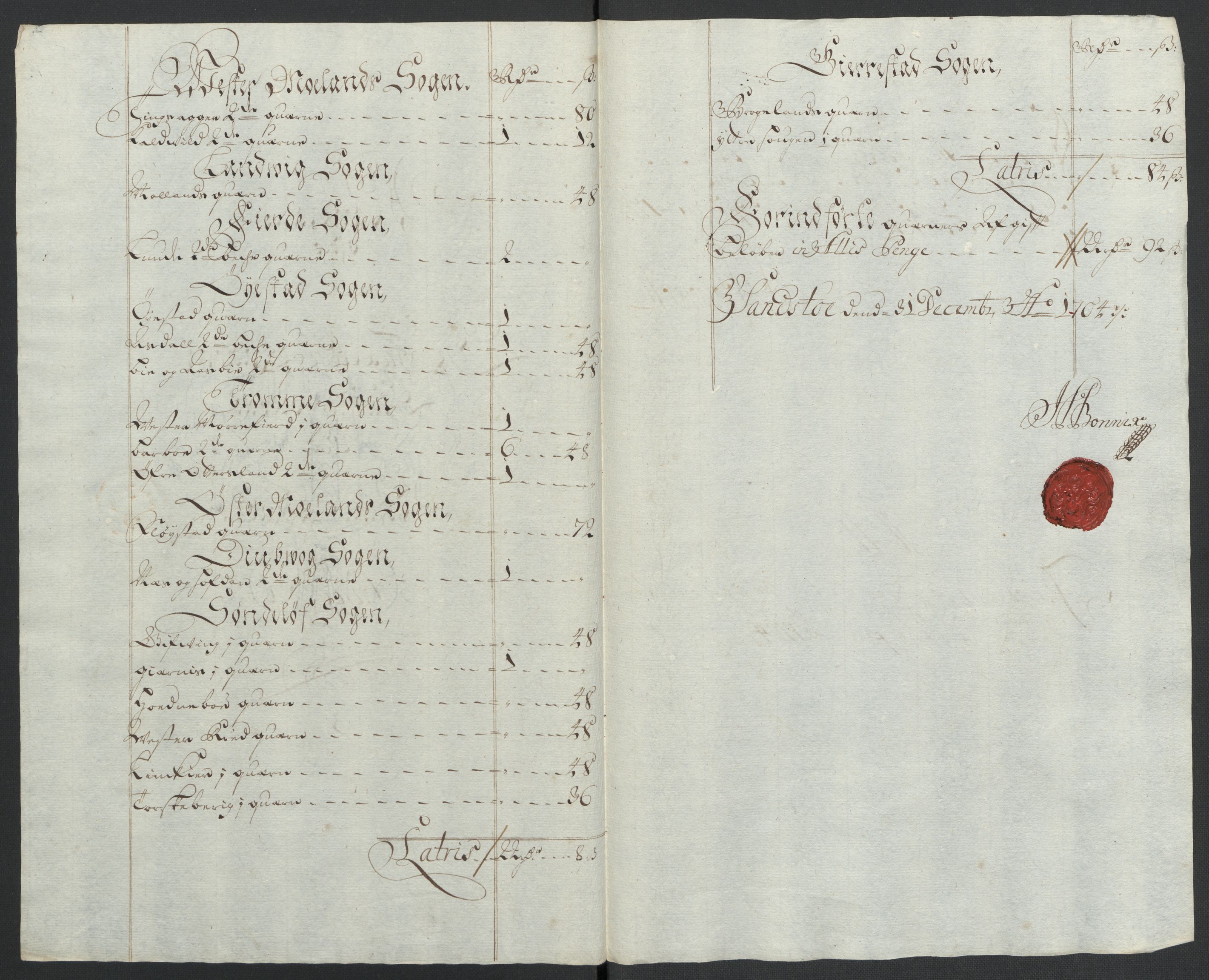 Rentekammeret inntil 1814, Reviderte regnskaper, Fogderegnskap, AV/RA-EA-4092/R39/L2317: Fogderegnskap Nedenes, 1704-1705, p. 48