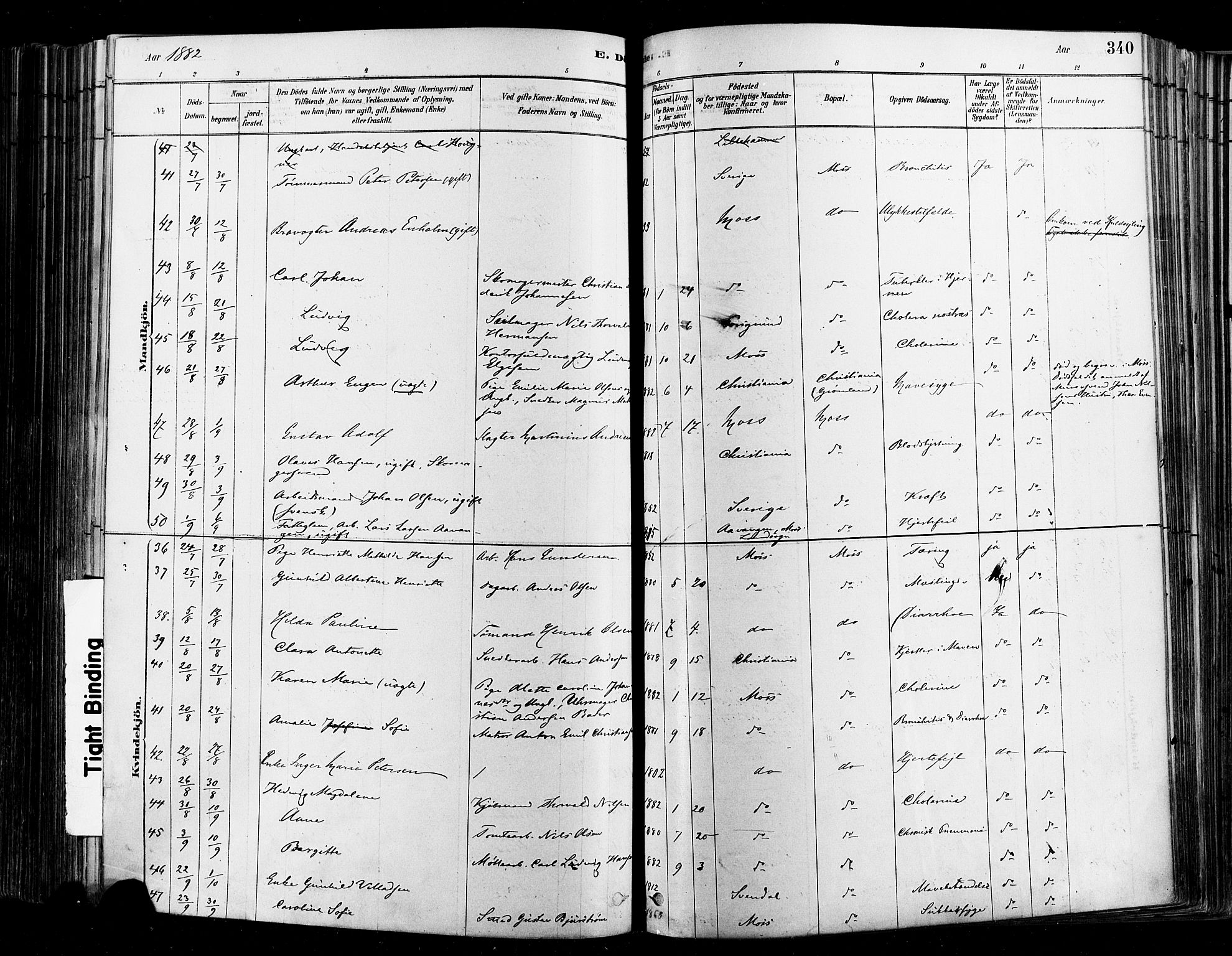 Moss prestekontor Kirkebøker, SAO/A-2003/F/Fb/L0001: Parish register (official) no. II 1, 1878-1886, p. 340