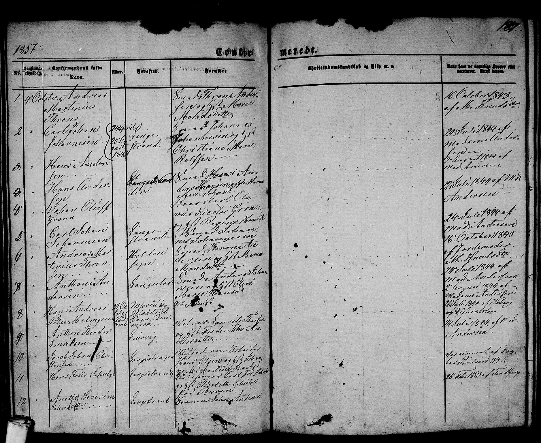 Larvik kirkebøker, AV/SAKO-A-352/G/Gb/L0002: Parish register (copy) no. II 2, 1843-1866, p. 187