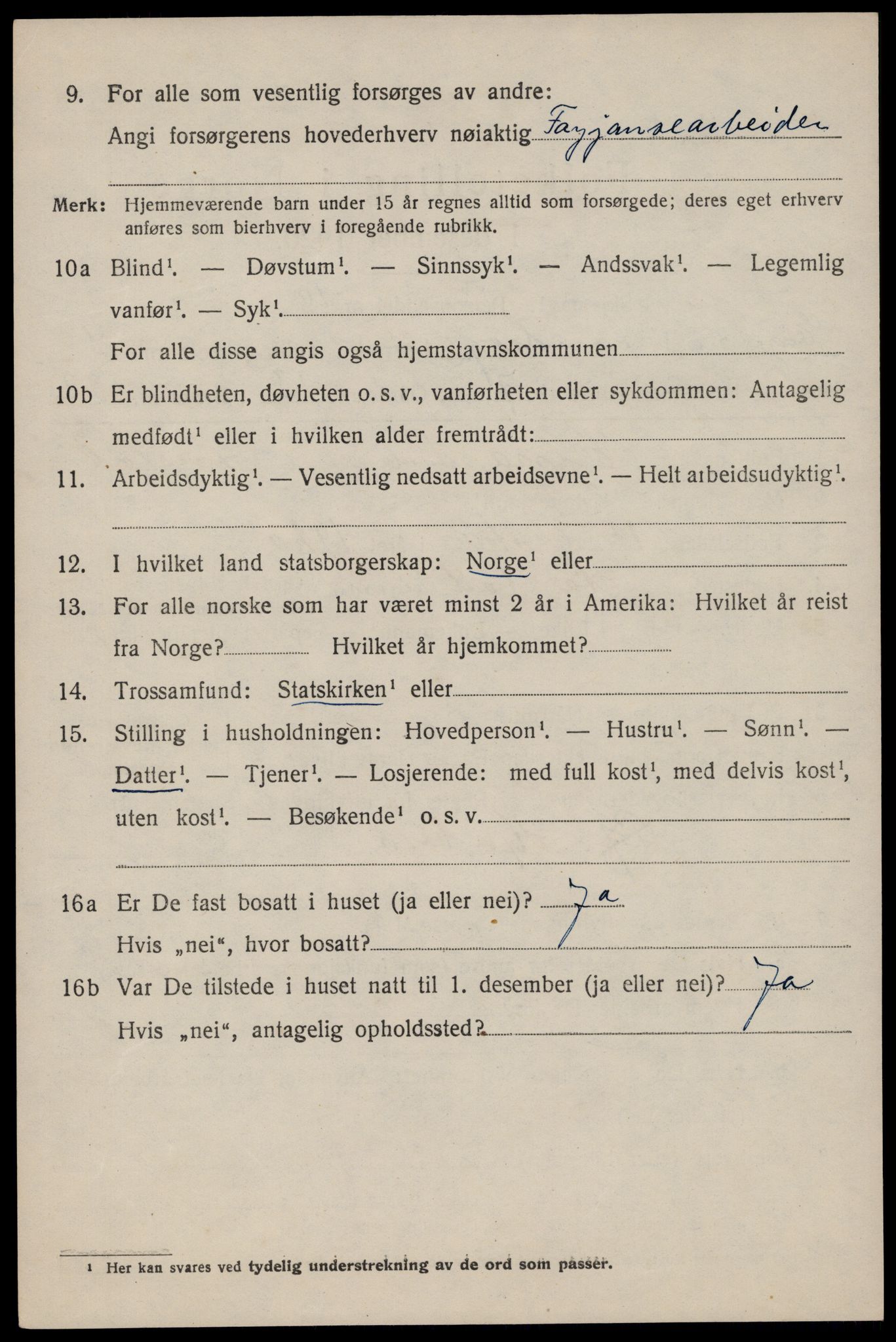 SAST, 1920 census for Eigersund, 1920, p. 2894