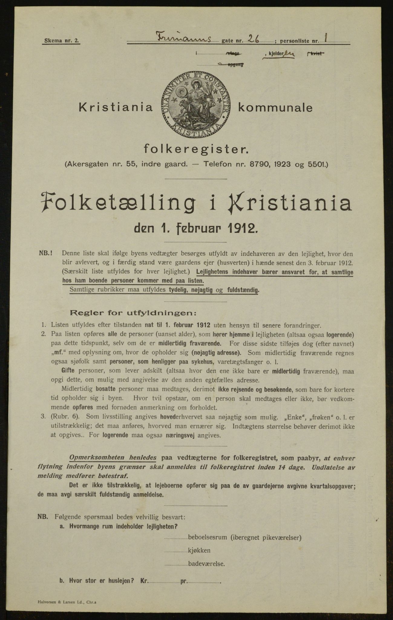 OBA, Municipal Census 1912 for Kristiania, 1912, p. 26918