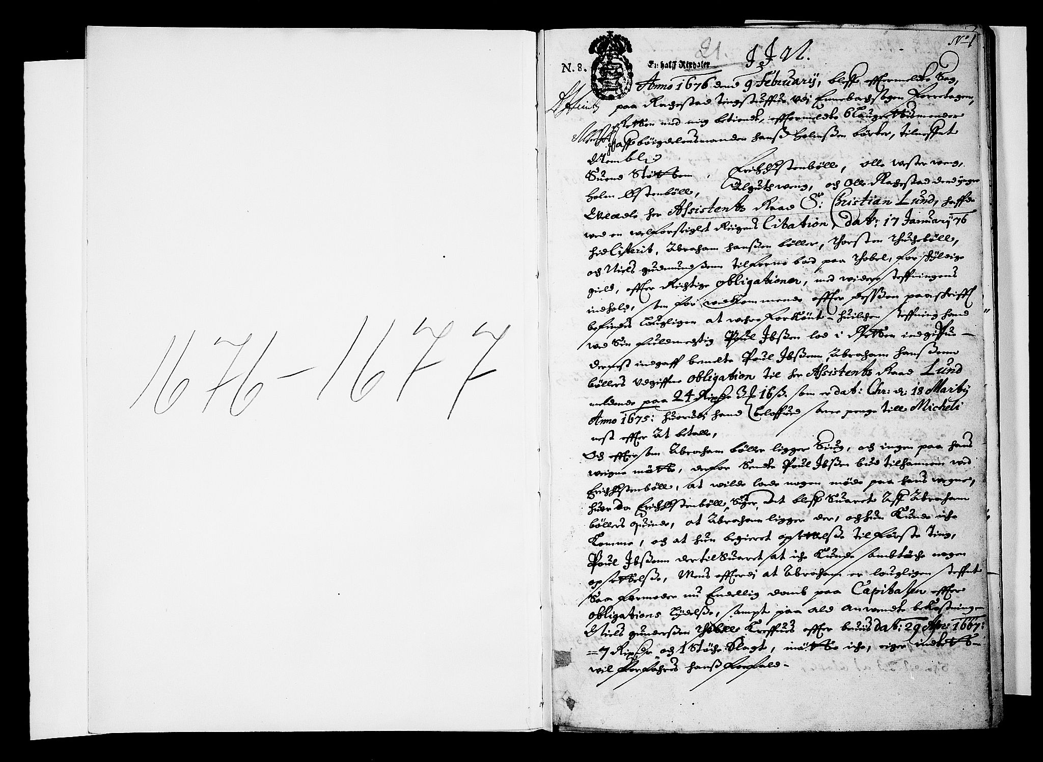 Nedre Romerike sorenskriveri, AV/SAO-A-10469/F/Fb/L0008: Tingbok, 1676-1677, p. 0b-1a