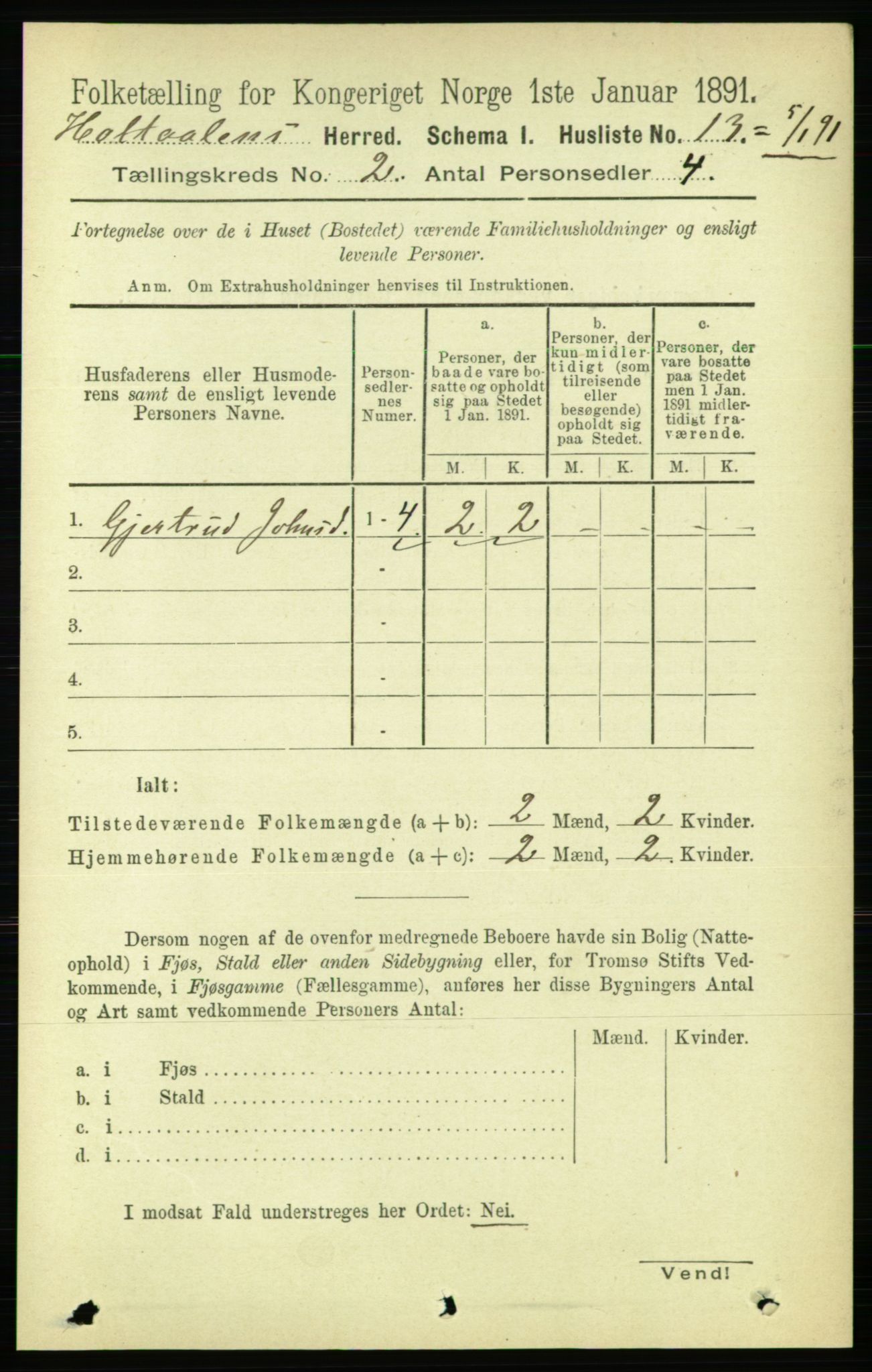 RA, 1891 census for 1645 Haltdalen, 1891, p. 669