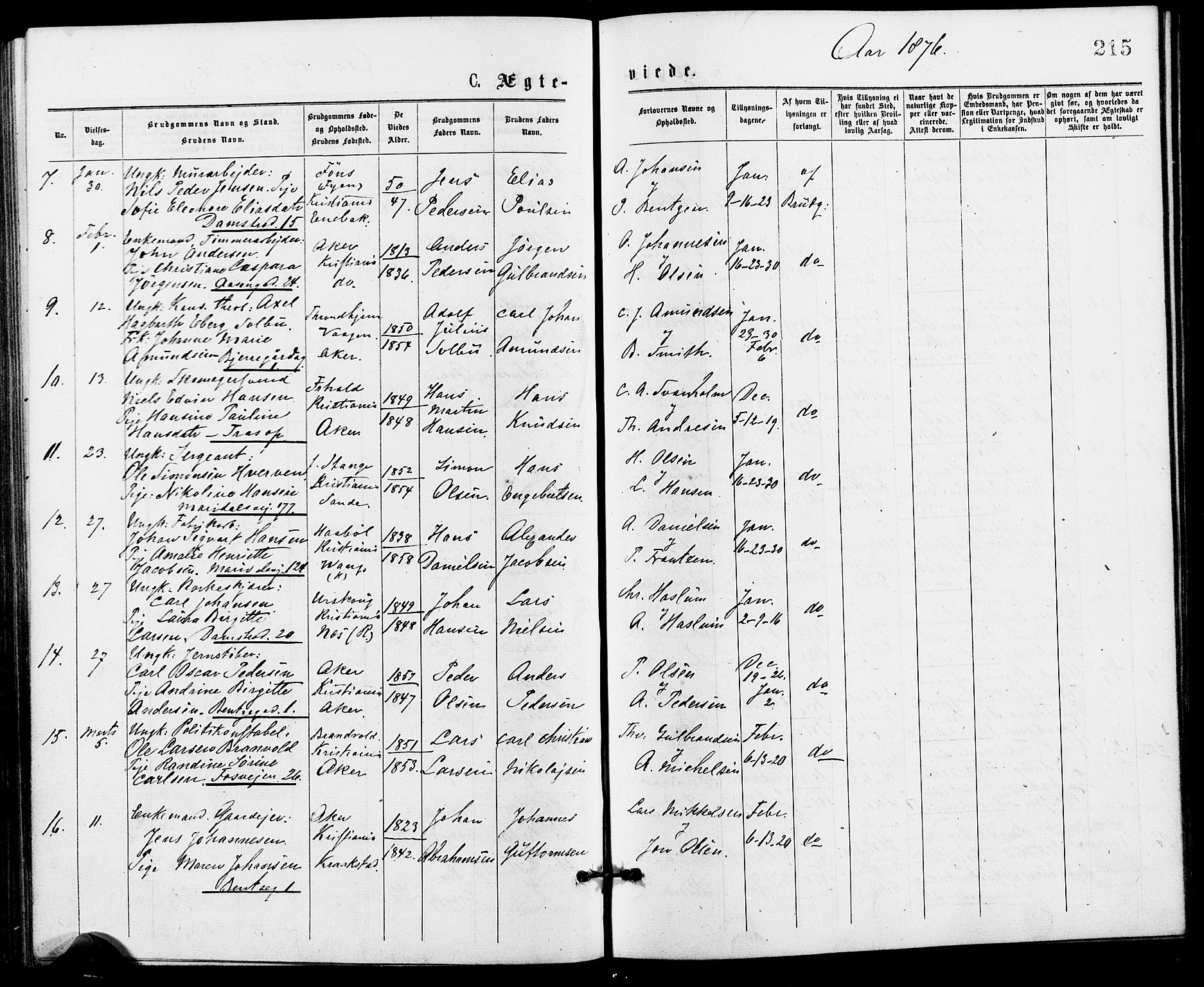 Gamle Aker prestekontor Kirkebøker, SAO/A-10617a/G/L0004: Parish register (copy) no. 4, 1875-1879, p. 215