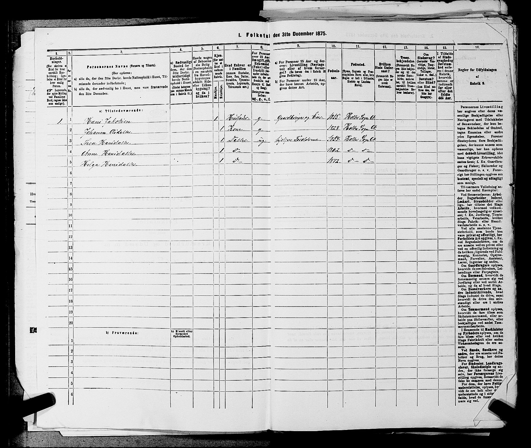 RA, 1875 census for 0238P Nannestad, 1875, p. 572