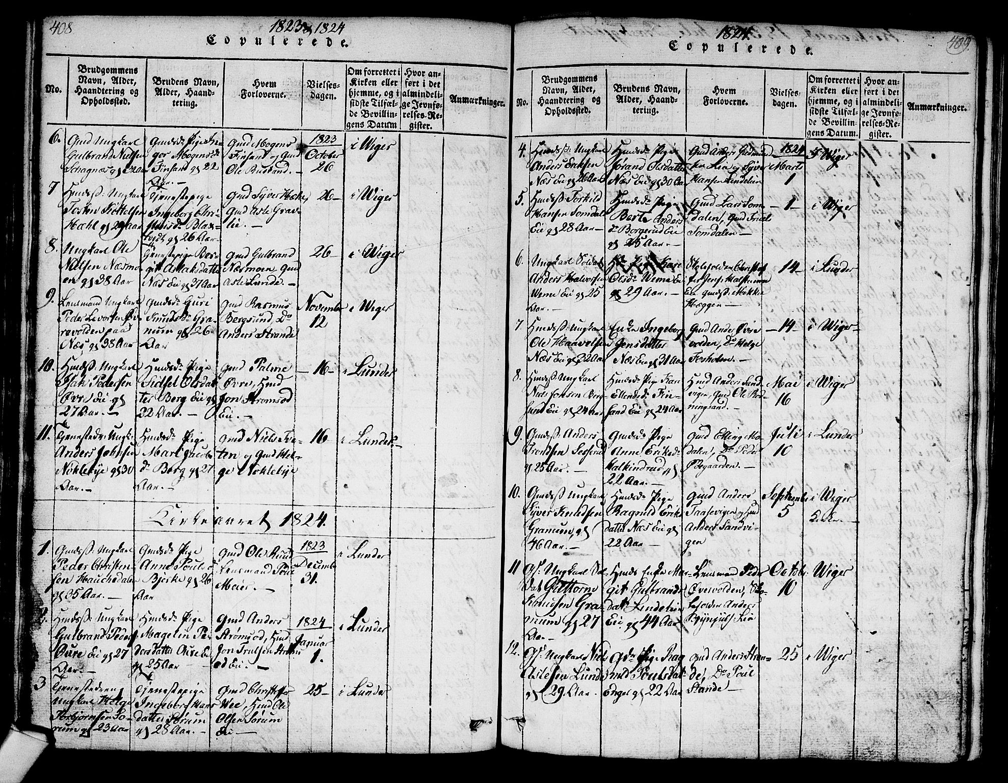 Norderhov kirkebøker, SAKO/A-237/G/Ga/L0003: Parish register (copy) no. I 3 /2, 1814-1876, p. 408-409