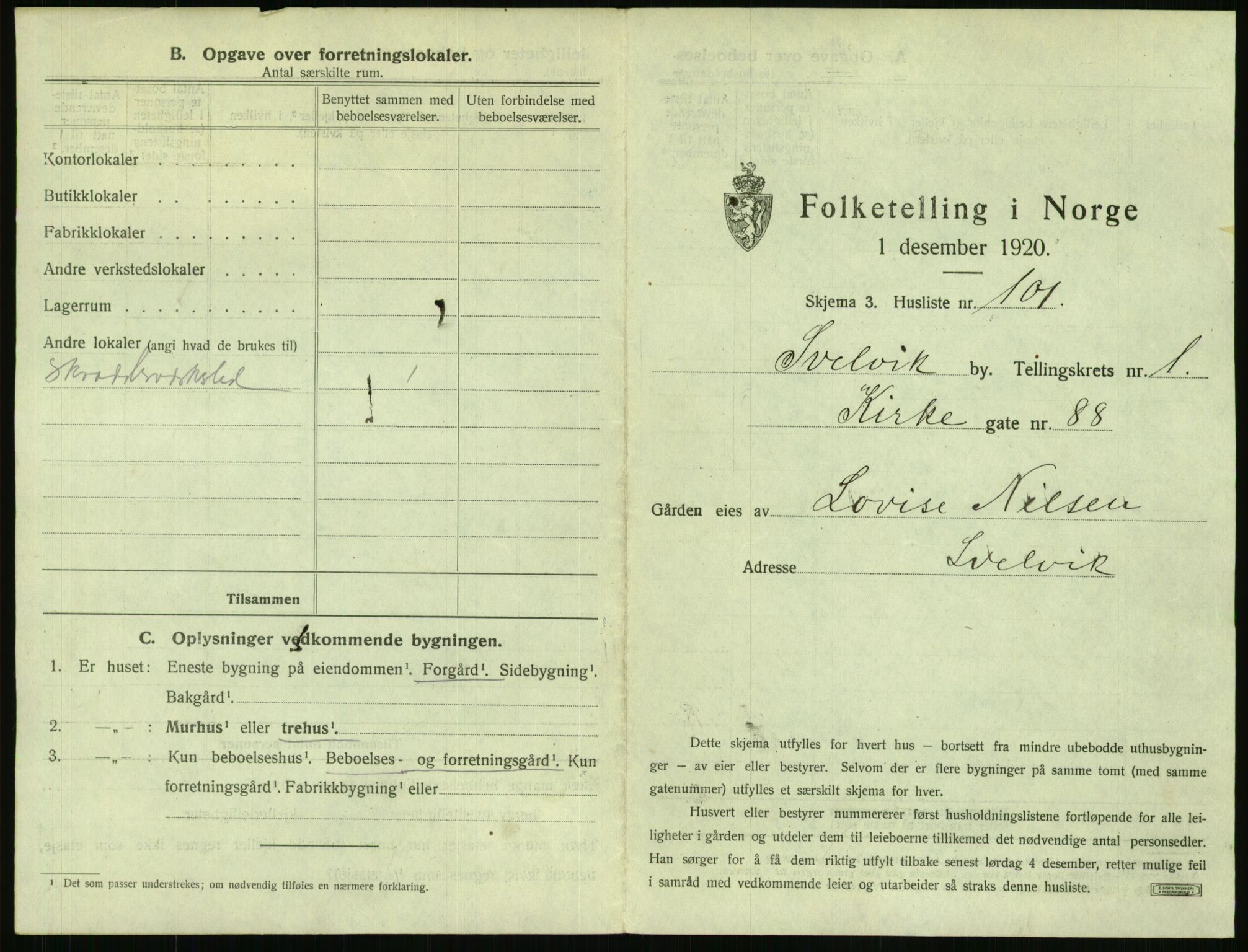 SAKO, 1920 census for Svelvik, 1920, p. 223