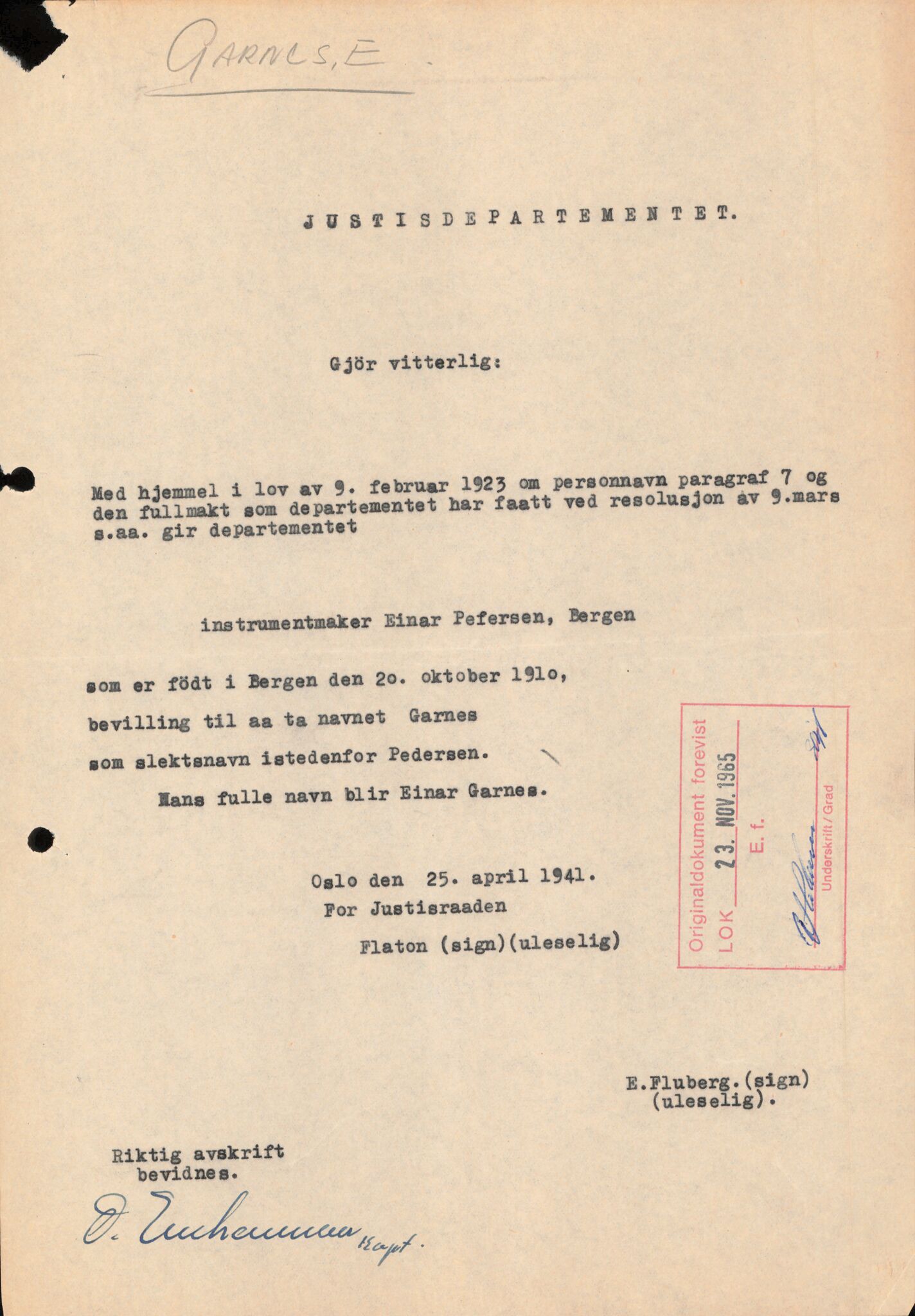 Forsvaret, Forsvarets overkommando/Luftforsvarsstaben, RA/RAFA-4079/P/Pa/L0024: Personellpapirer, 1910, p. 280