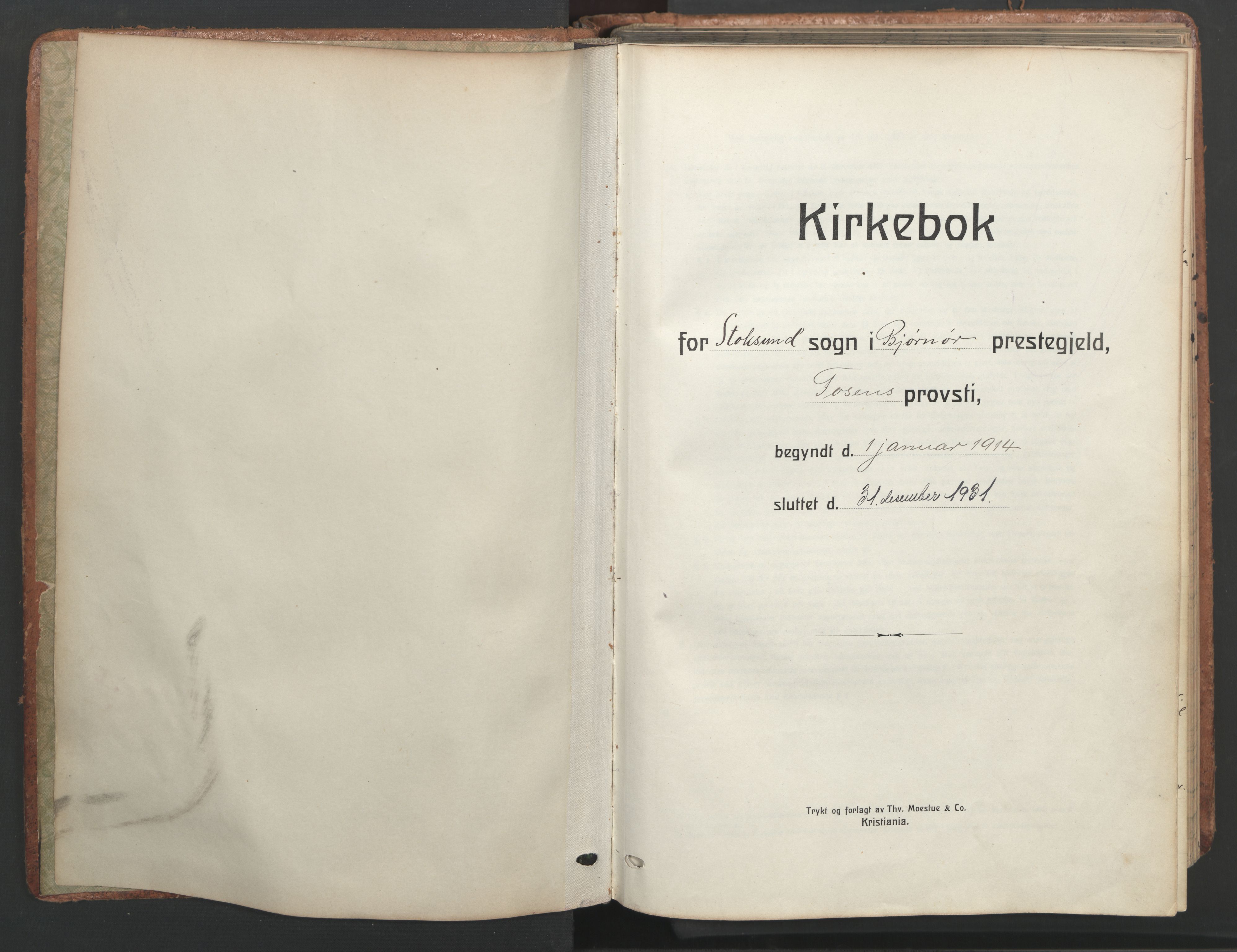 Ministerialprotokoller, klokkerbøker og fødselsregistre - Sør-Trøndelag, SAT/A-1456/656/L0694: Parish register (official) no. 656A03, 1914-1931