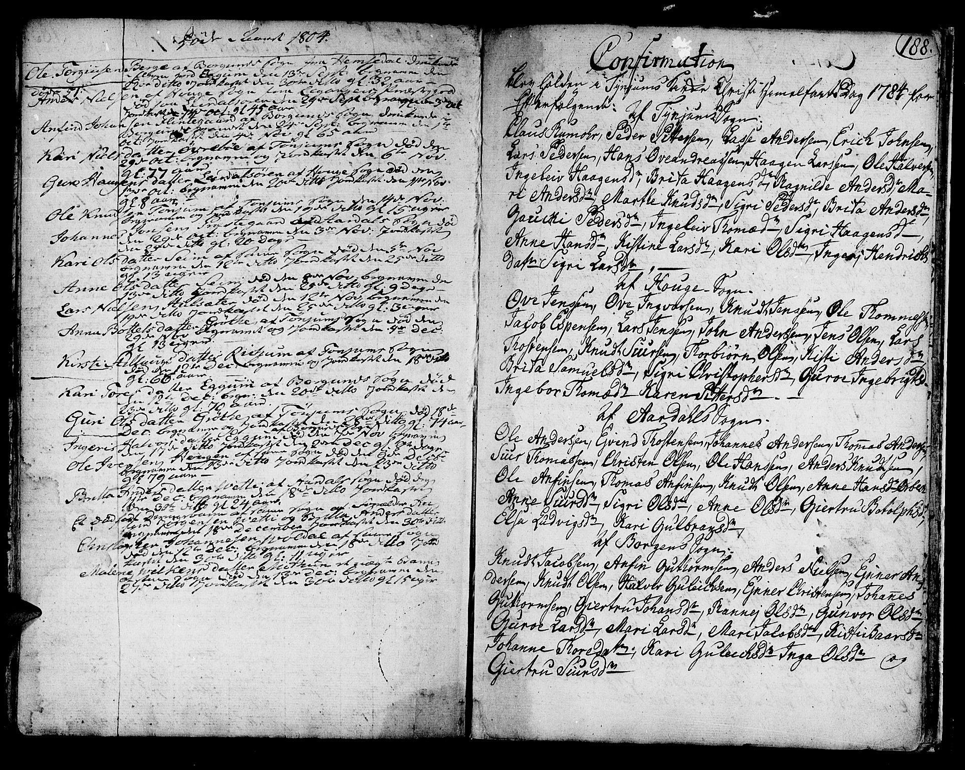 Lærdal sokneprestembete, SAB/A-81201: Parish register (official) no. A 3, 1783-1804, p. 188