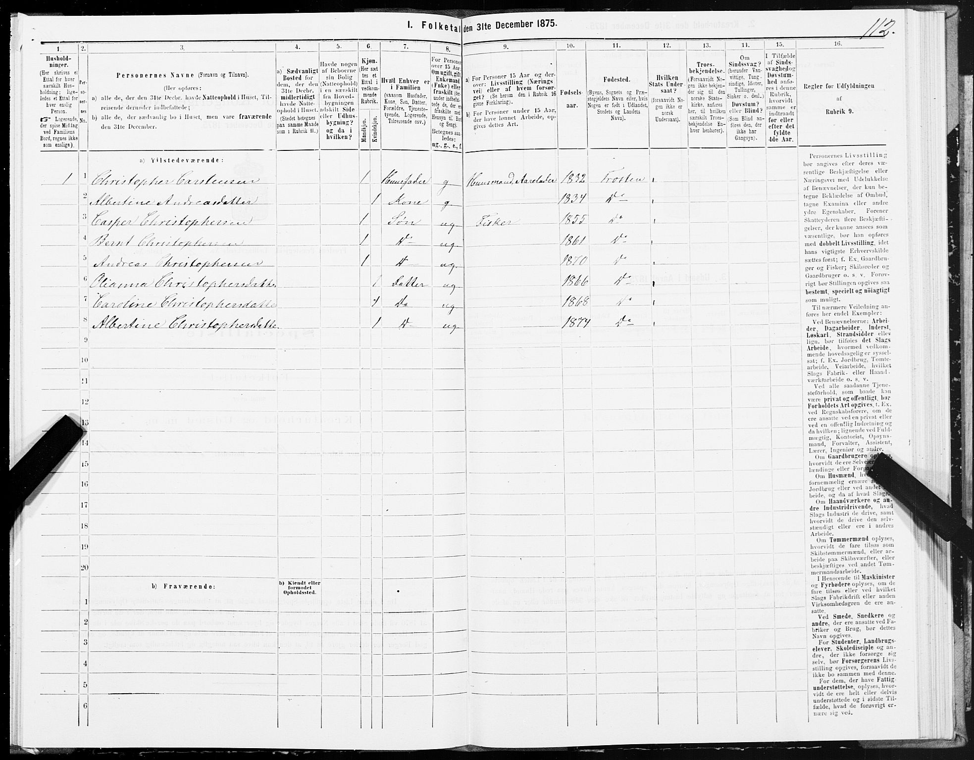 SAT, 1875 census for 1717P Frosta, 1875, p. 2112