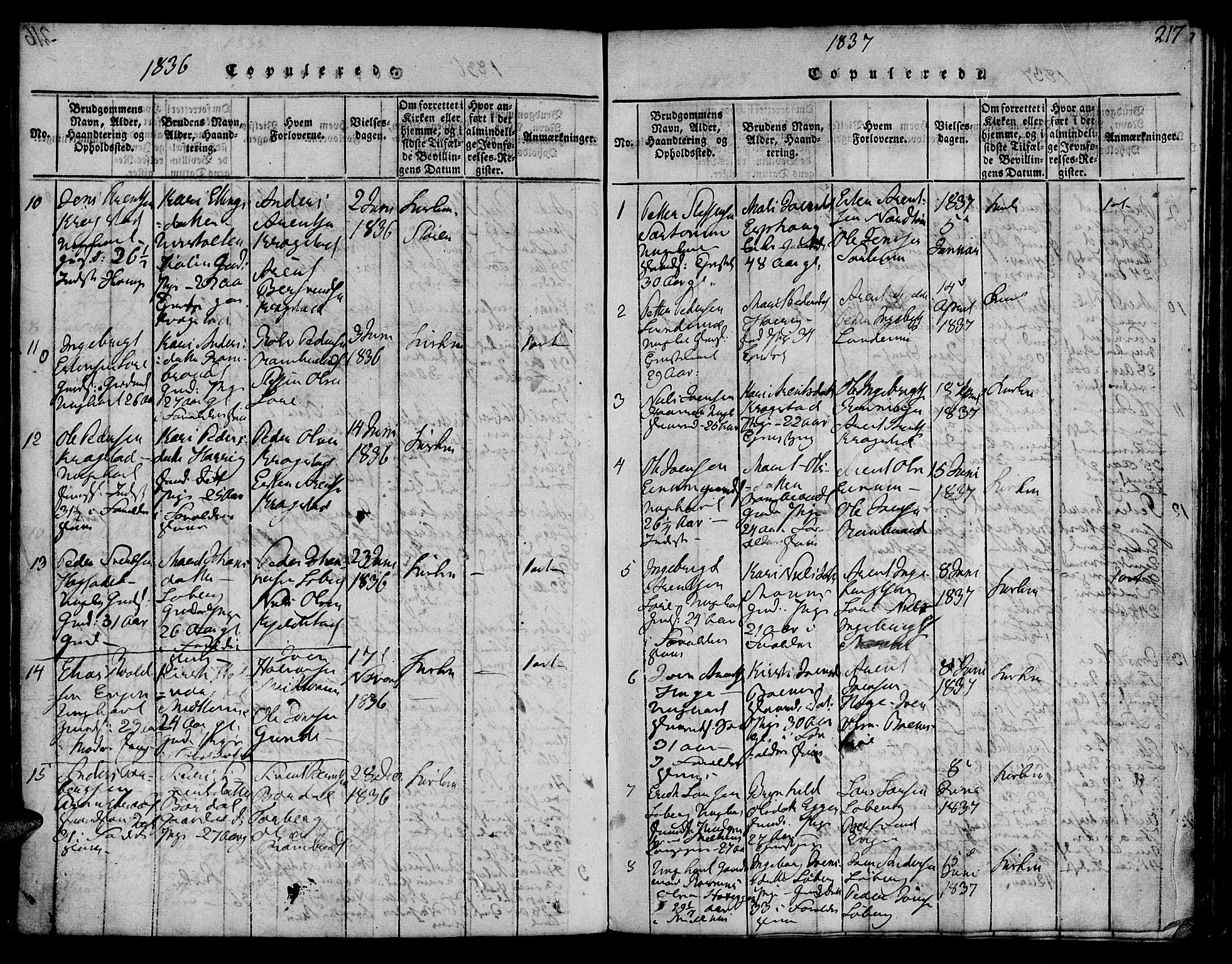 Ministerialprotokoller, klokkerbøker og fødselsregistre - Sør-Trøndelag, SAT/A-1456/692/L1102: Parish register (official) no. 692A02, 1816-1842, p. 217