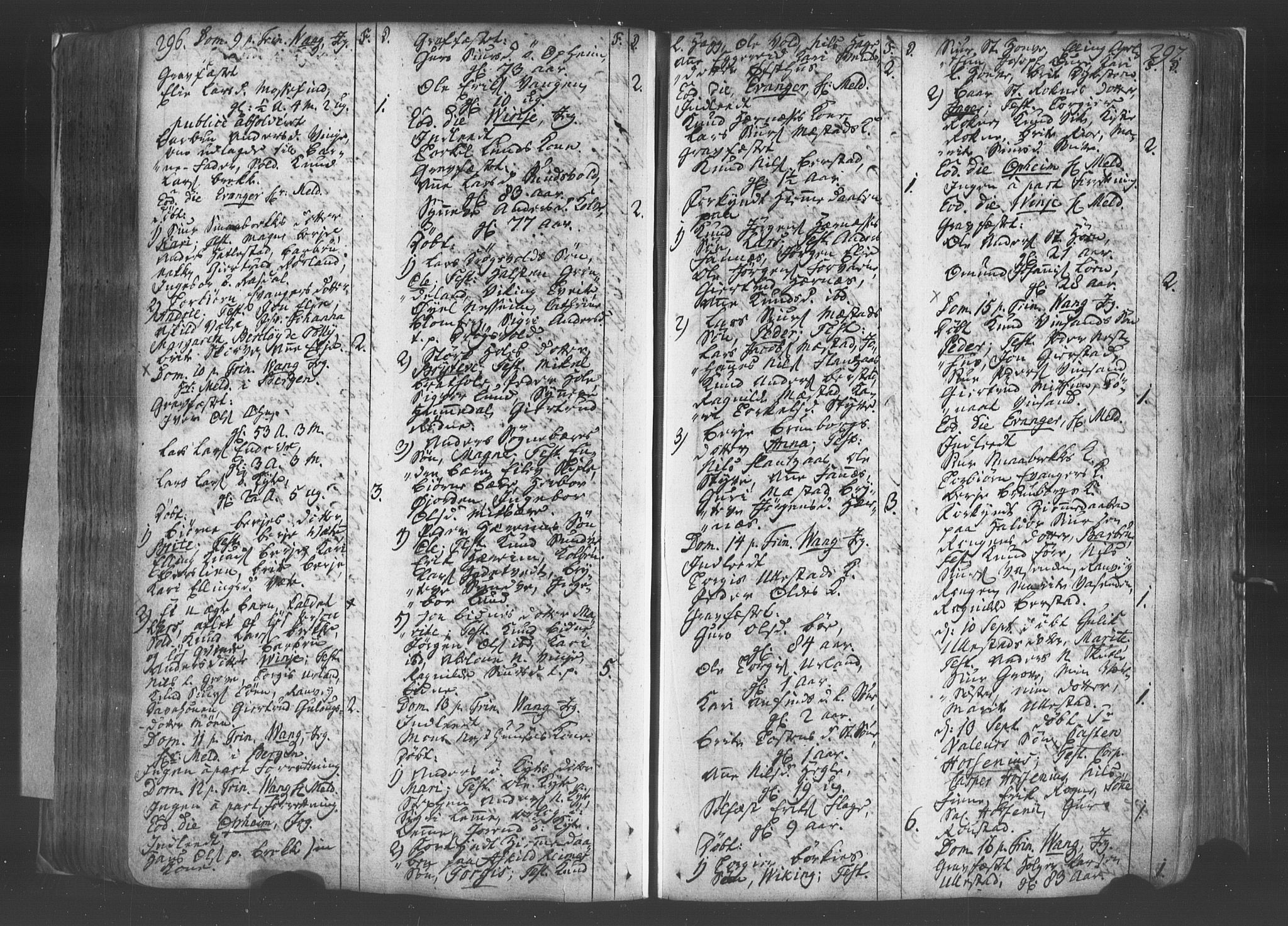 Voss sokneprestembete, AV/SAB-A-79001/H/Haa: Parish register (official) no. A 8, 1752-1780, p. 296-297