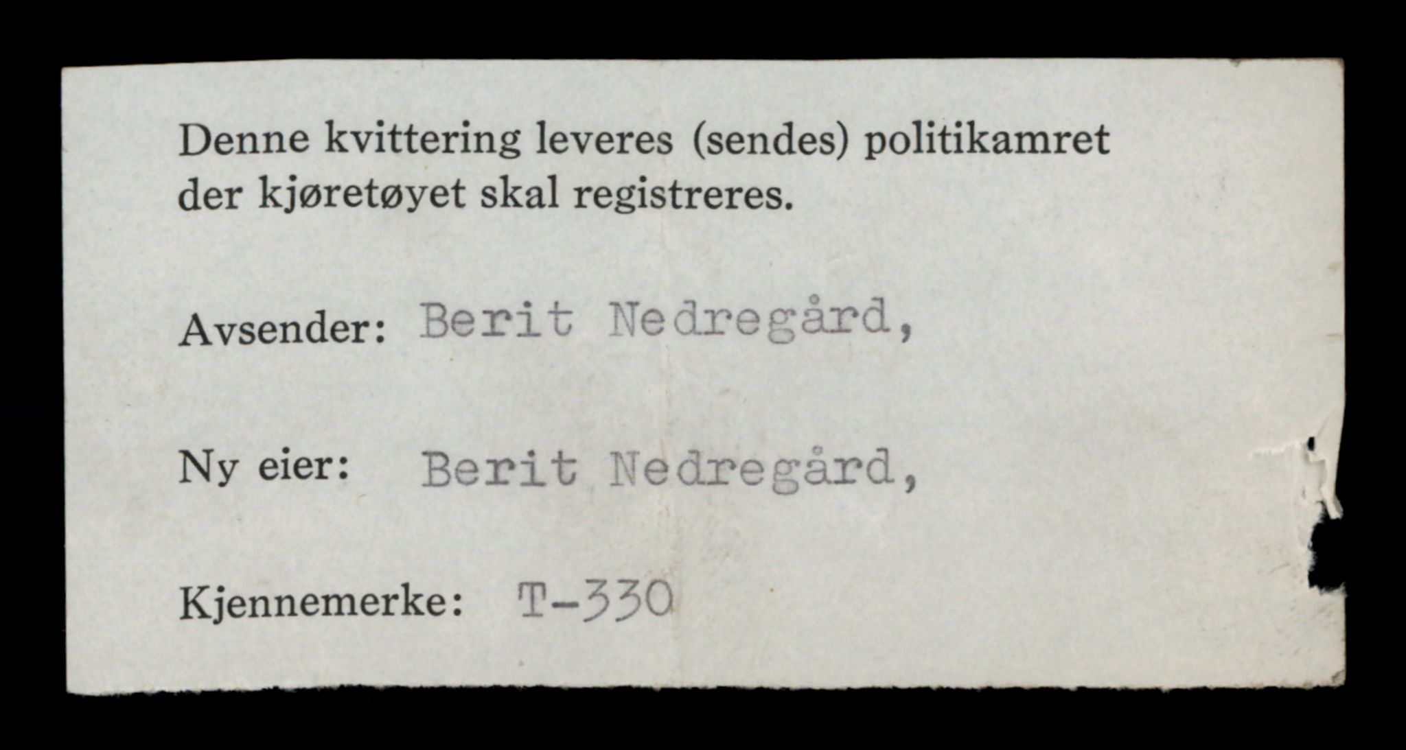 Møre og Romsdal vegkontor - Ålesund trafikkstasjon, SAT/A-4099/F/Fe/L0003: Registreringskort for kjøretøy T 232 - T 340, 1927-1998, p. 2659