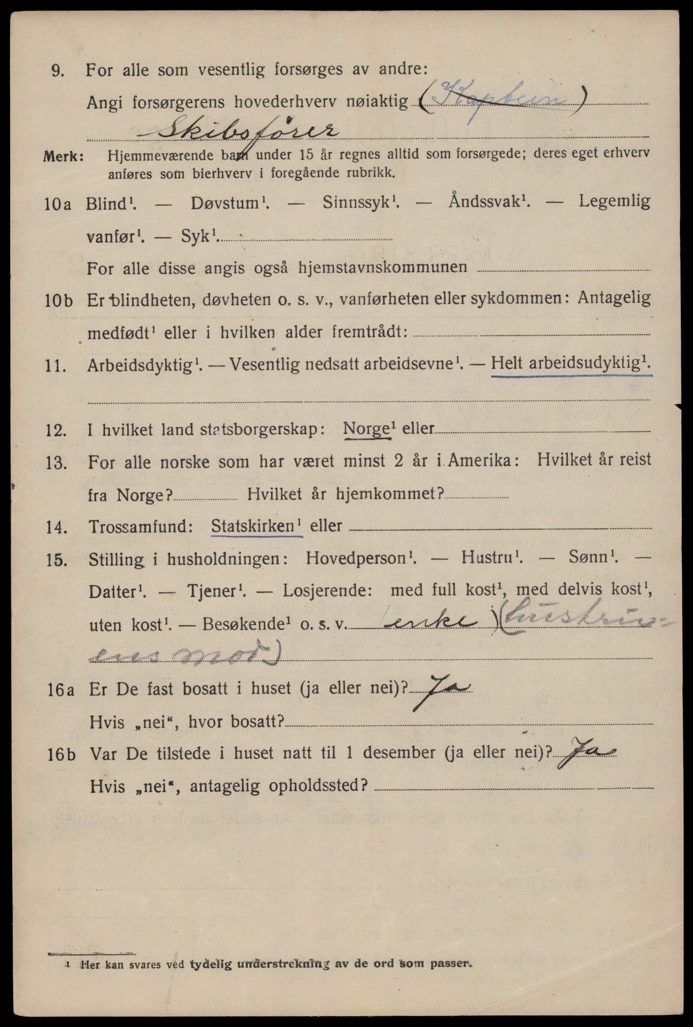 SAST, 1920 census for Haugesund, 1920, p. 14364