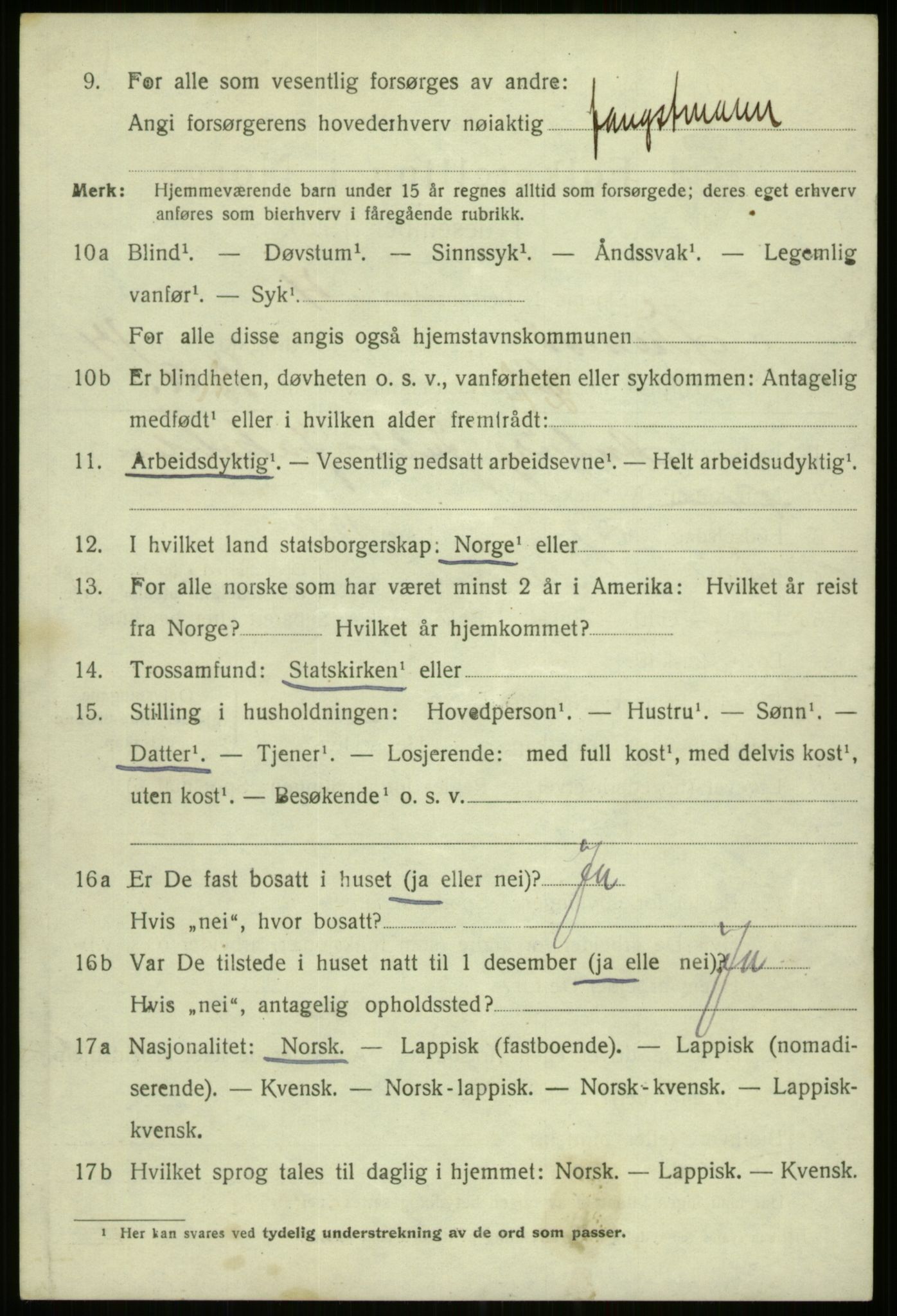 SATØ, 1920 census for Tromsø, 1920, p. 26870