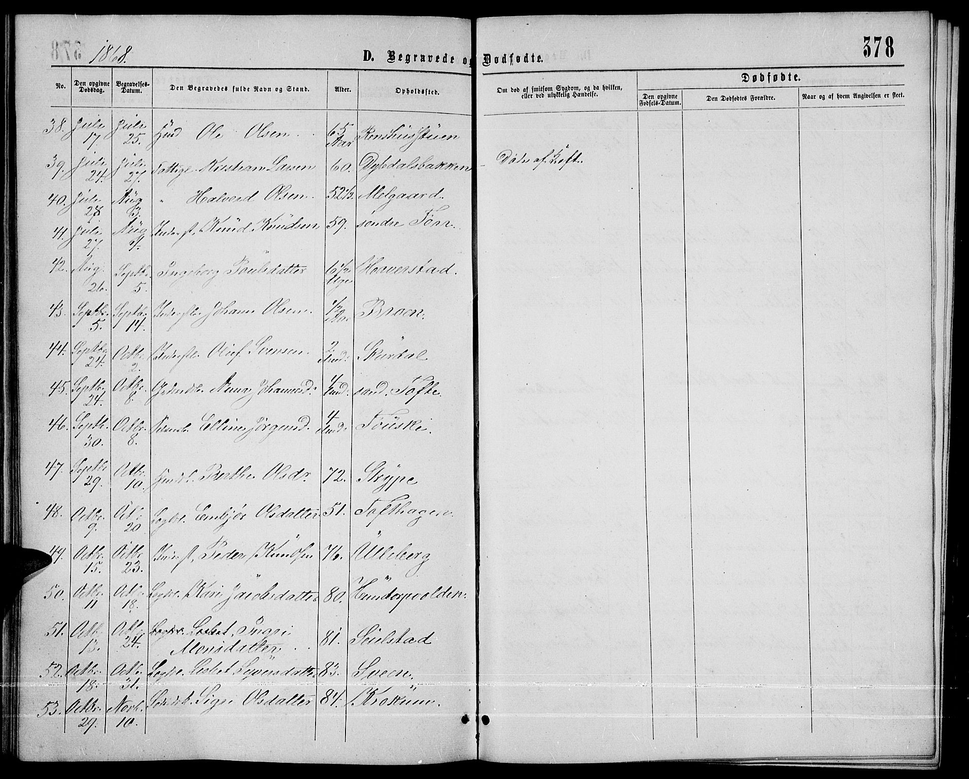 Sør-Fron prestekontor, SAH/PREST-010/H/Ha/Hab/L0002: Parish register (copy) no. 2, 1864-1883, p. 378