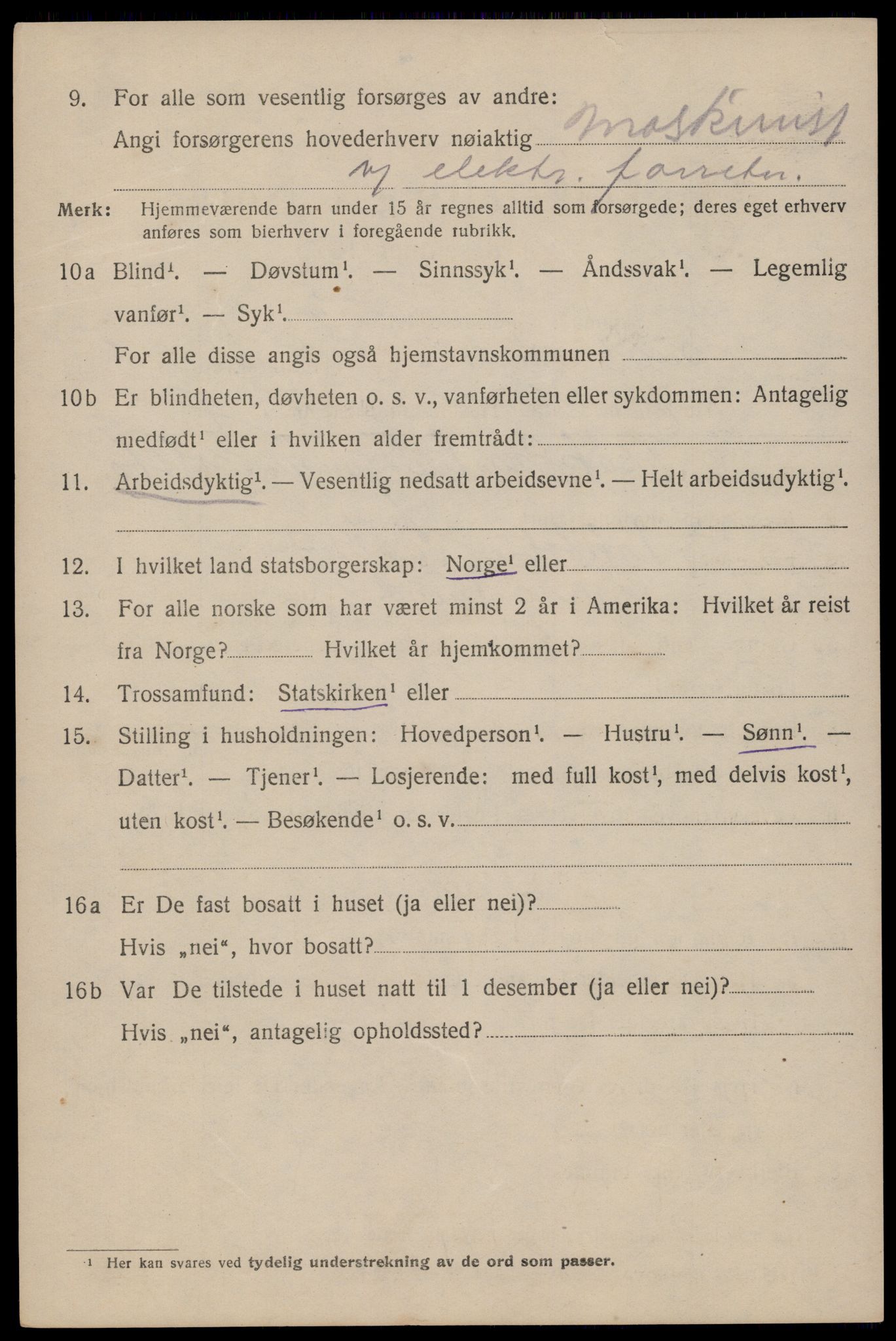 SAST, 1920 census for Haugesund, 1920, p. 20664