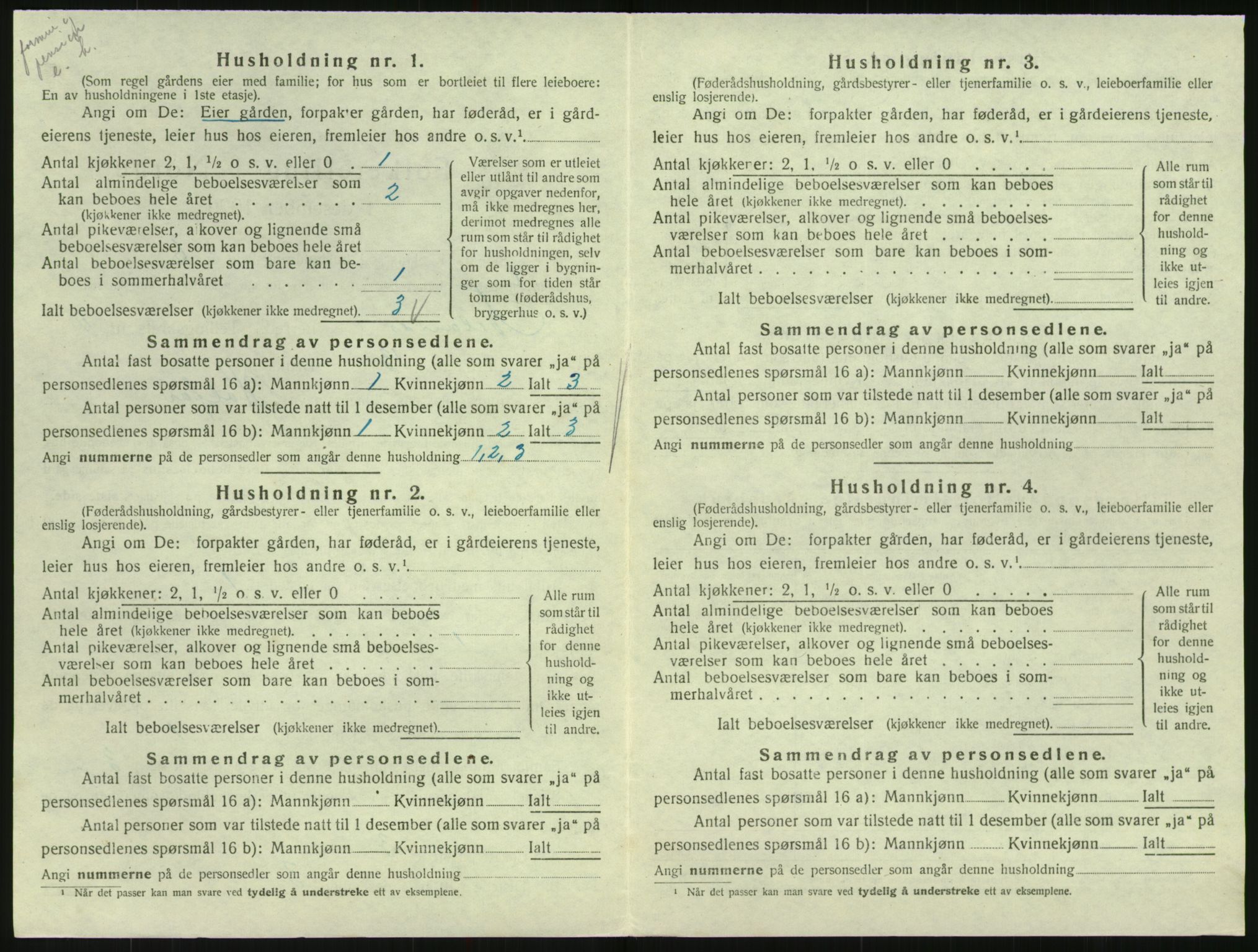 SAK, 1920 census for Iveland, 1920, p. 204