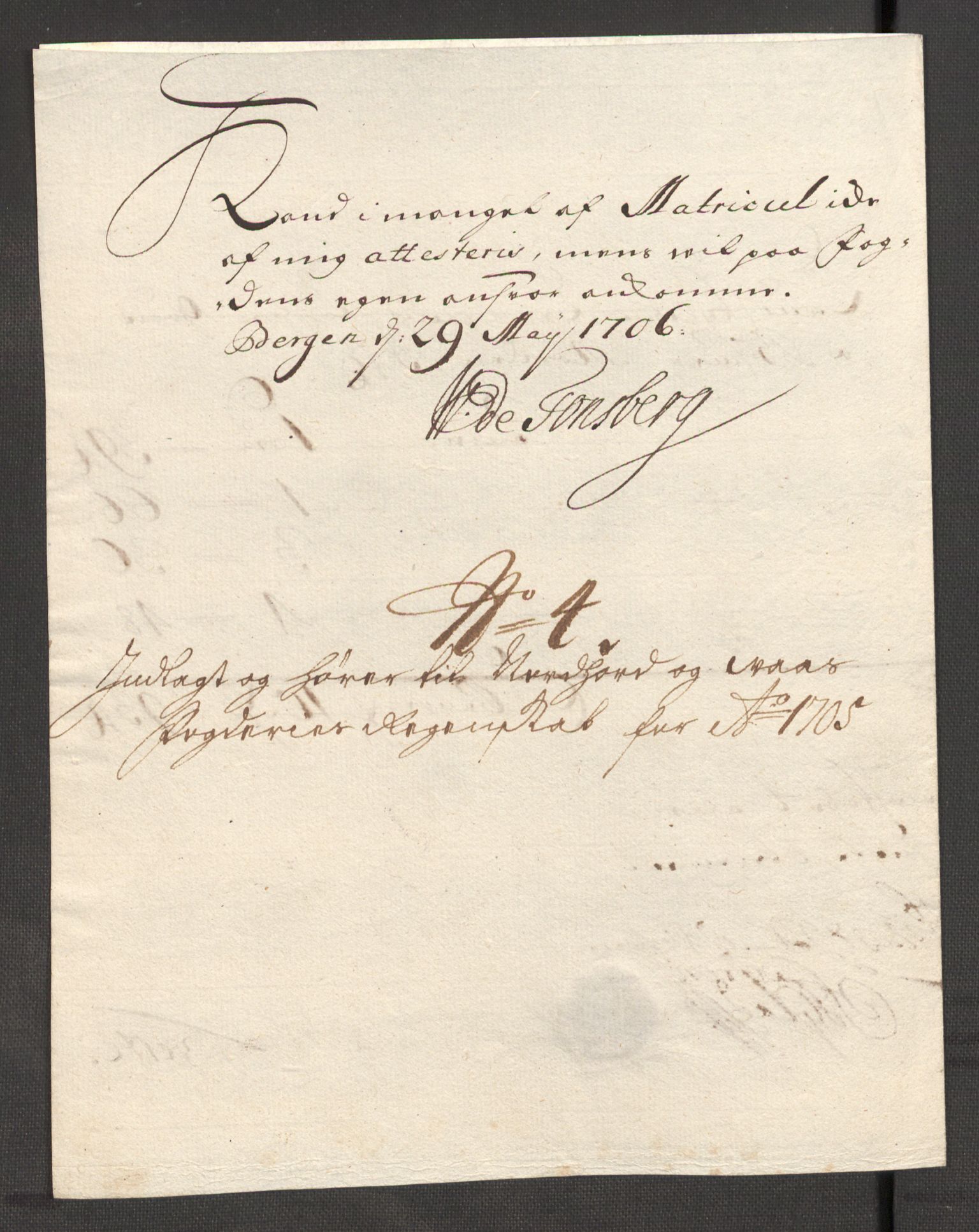 Rentekammeret inntil 1814, Reviderte regnskaper, Fogderegnskap, AV/RA-EA-4092/R51/L3187: Fogderegnskap Nordhordland og Voss, 1704-1705, p. 339