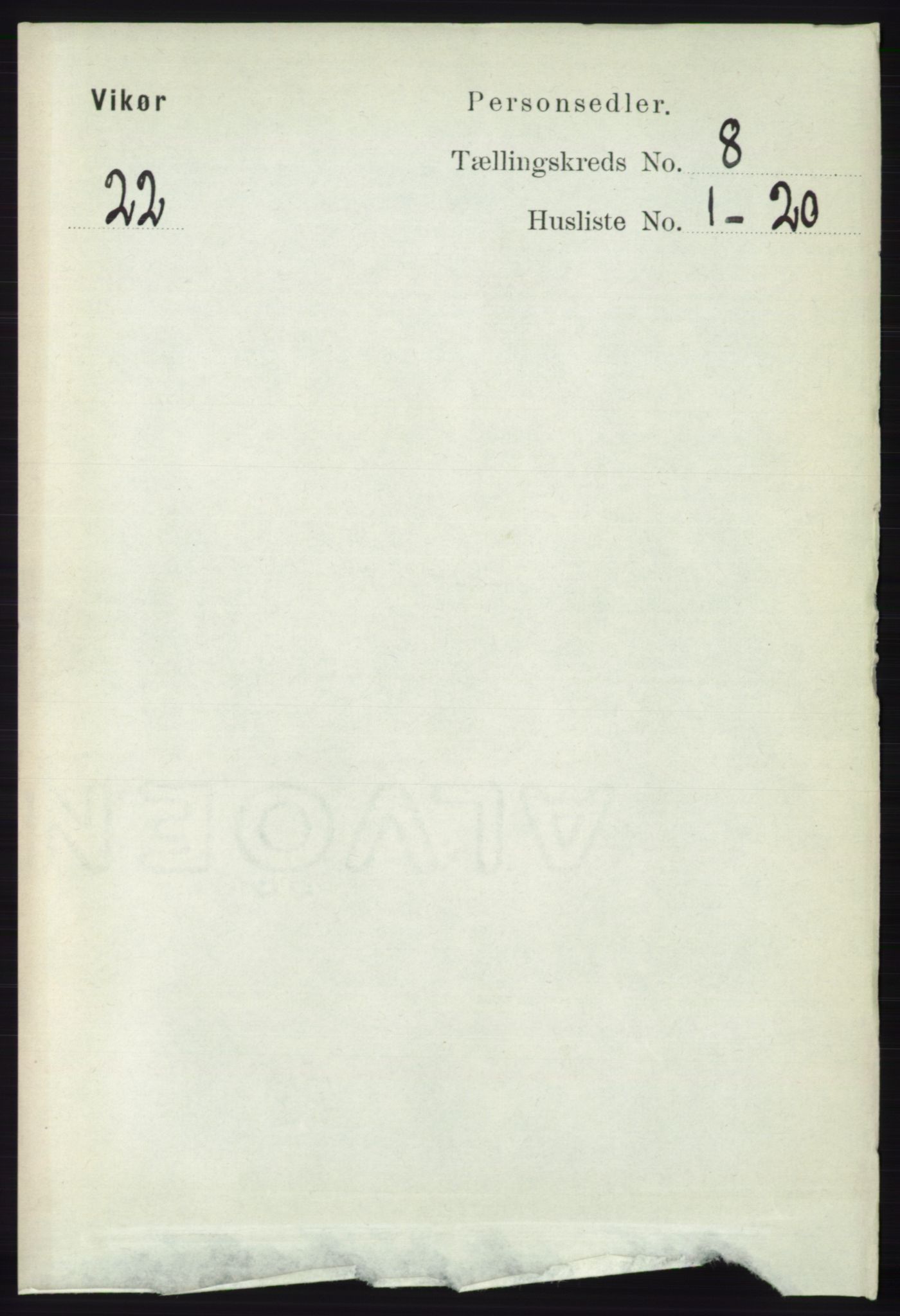 RA, 1891 census for 1238 Vikør, 1891, p. 2322
