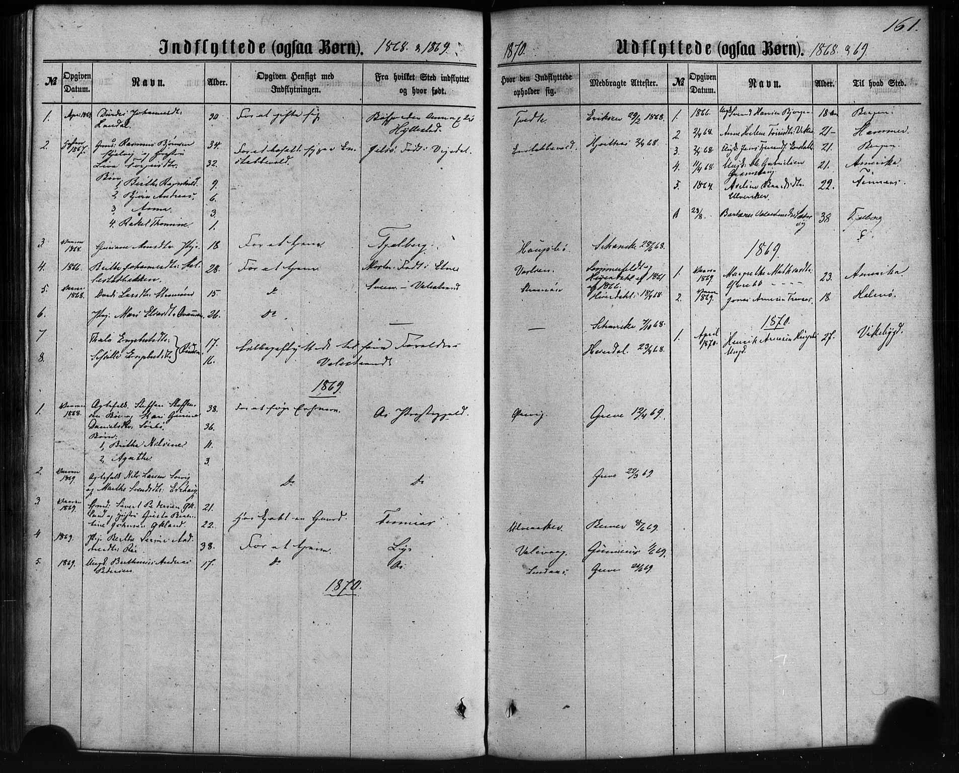 Sveio Sokneprestembete, AV/SAB-A-78501/H/Haa: Parish register (official) no. C 1, 1862-1880, p. 161